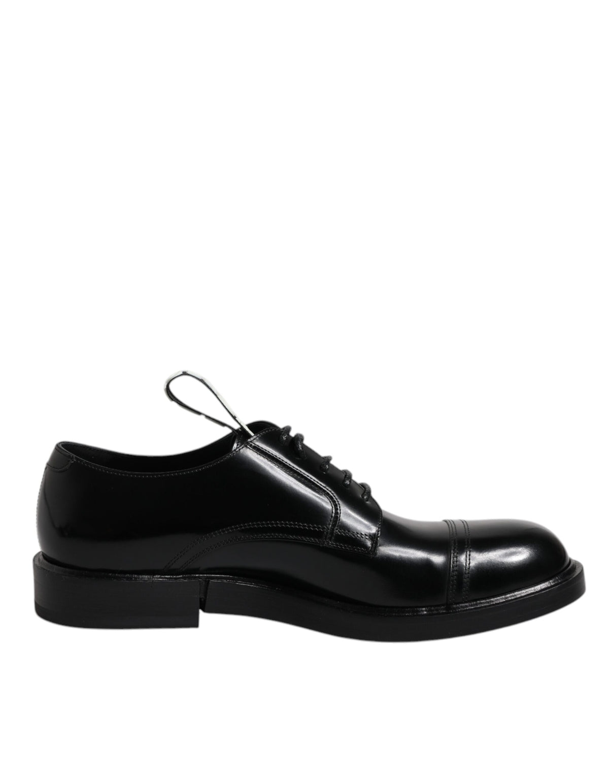 Dolce & Gabbana Zwarte Glanzende Lakleren Derby Veterschoenen
