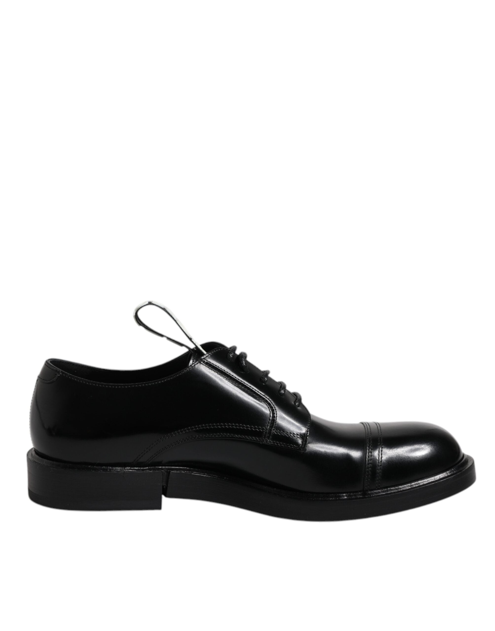 Dolce & Gabbana Zwarte Glanzende Lakleren Derby Veterschoenen