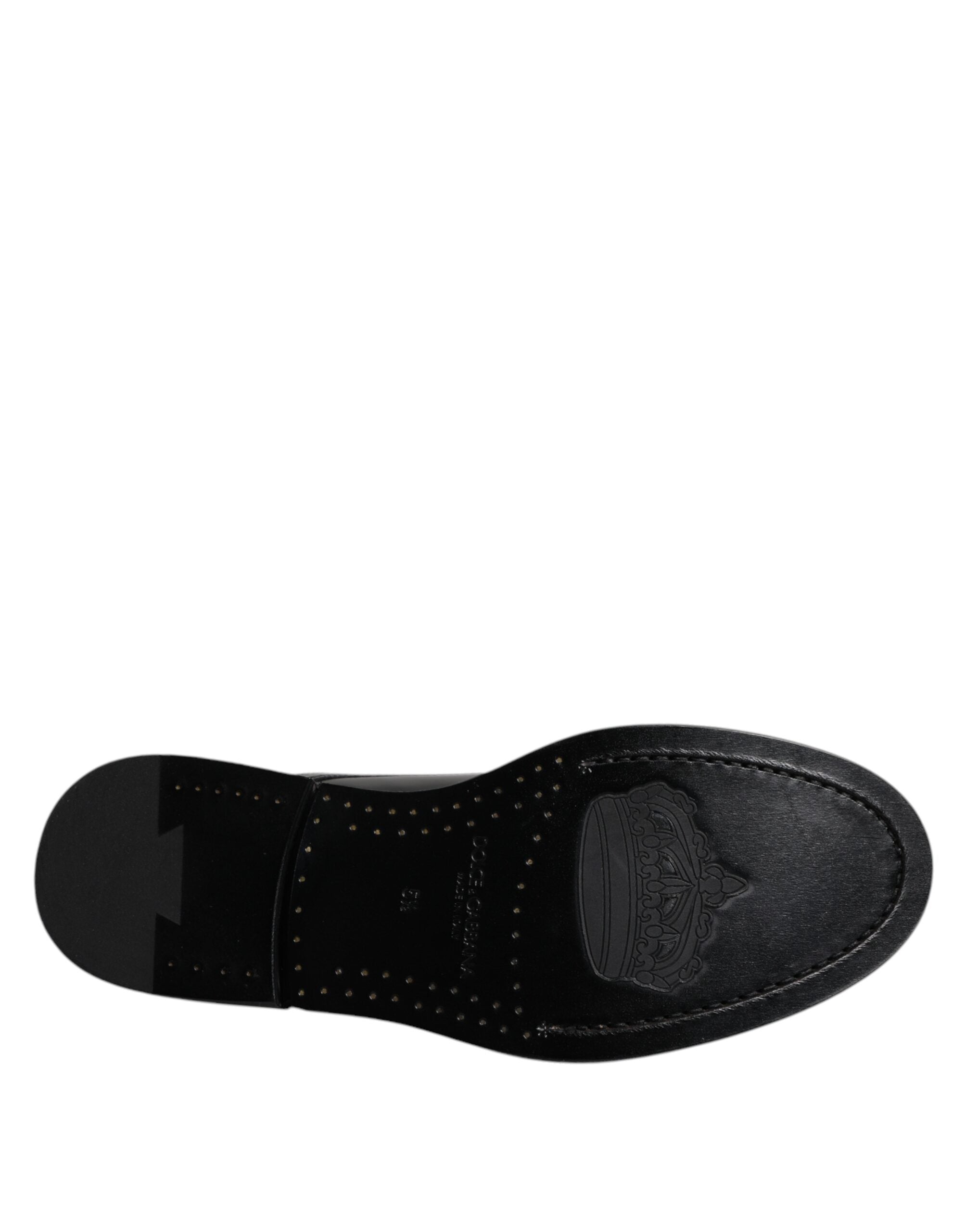 Dolce & Gabbana Zwarte Glanzende Lakleren Derby Veterschoenen