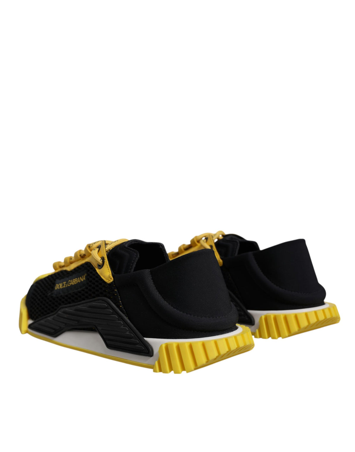 Dolce & Gabbana Zwarte Gele Lage NS1 Sneakers Schoenen