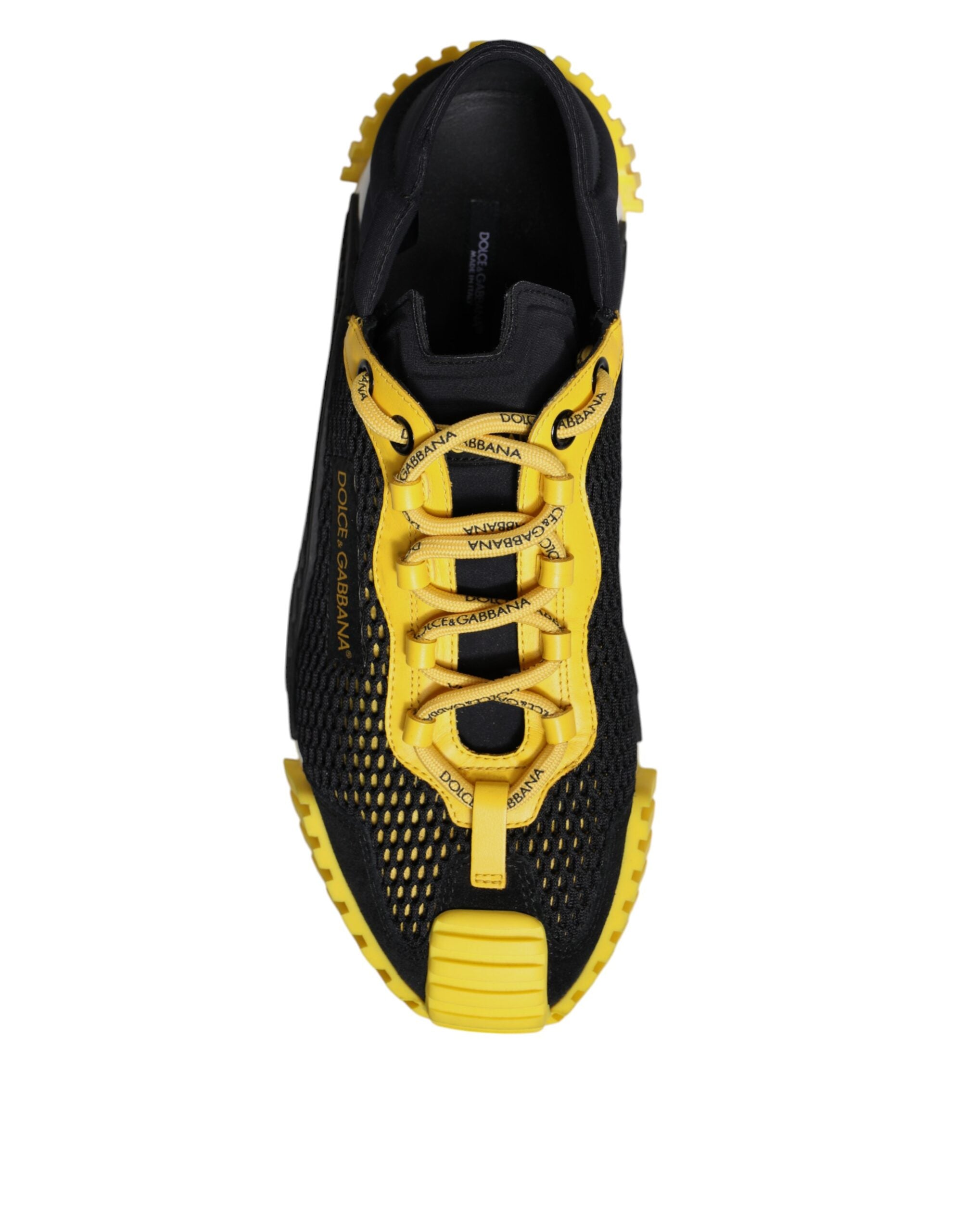 Dolce & Gabbana Zwarte Gele Lage NS1 Sneakers Schoenen