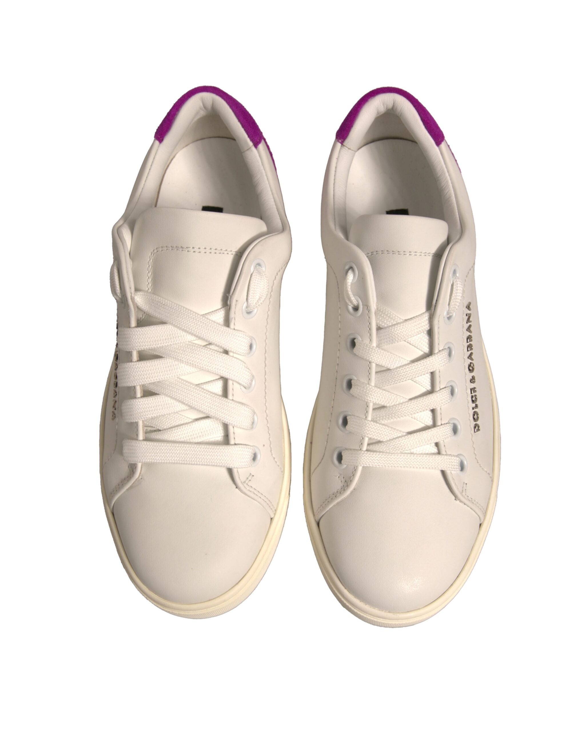 Dolce & Gabbana Witte Suède Leren Lage Sneakers Schoenen