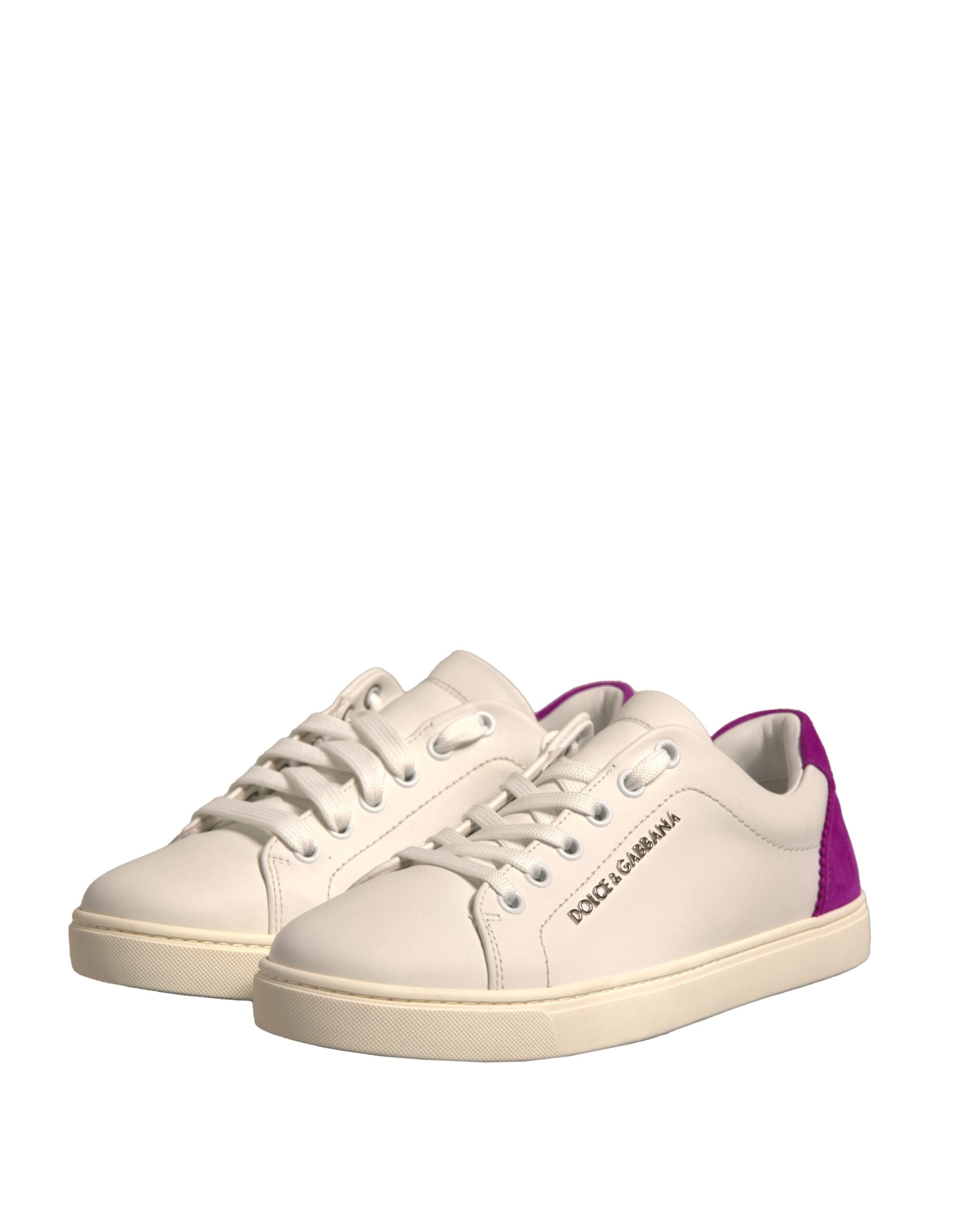 Dolce & Gabbana Witte Suède Leren Lage Sneakers Schoenen