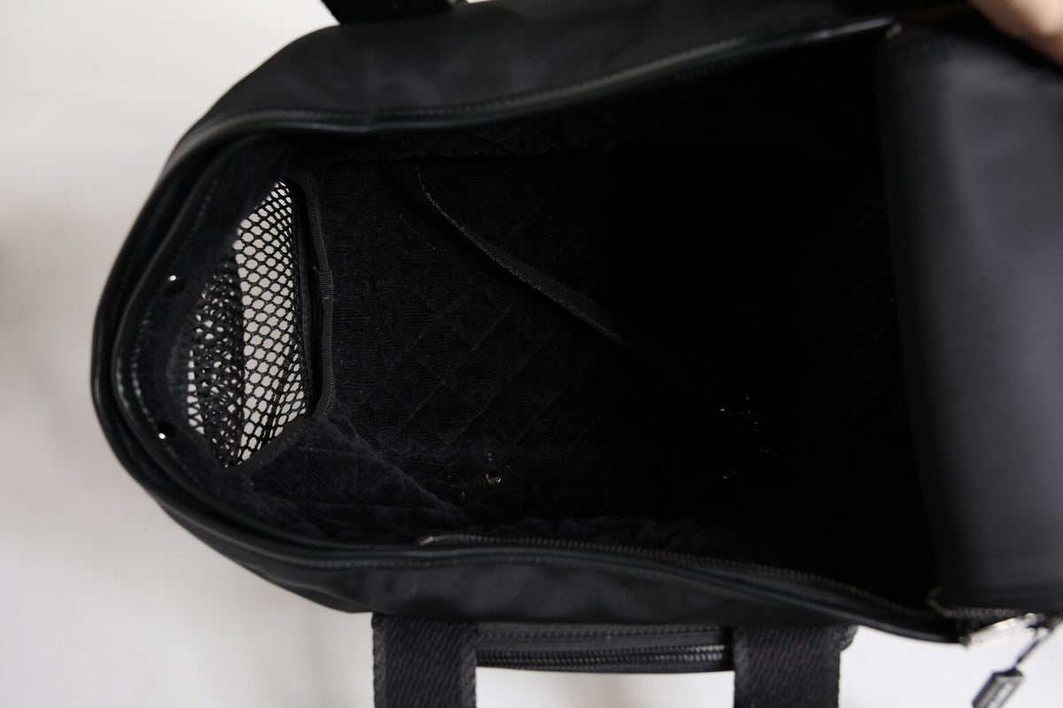 Dolce & Gabbana Zwarte Schouderband Dieren Draagtas met Logoplaatje