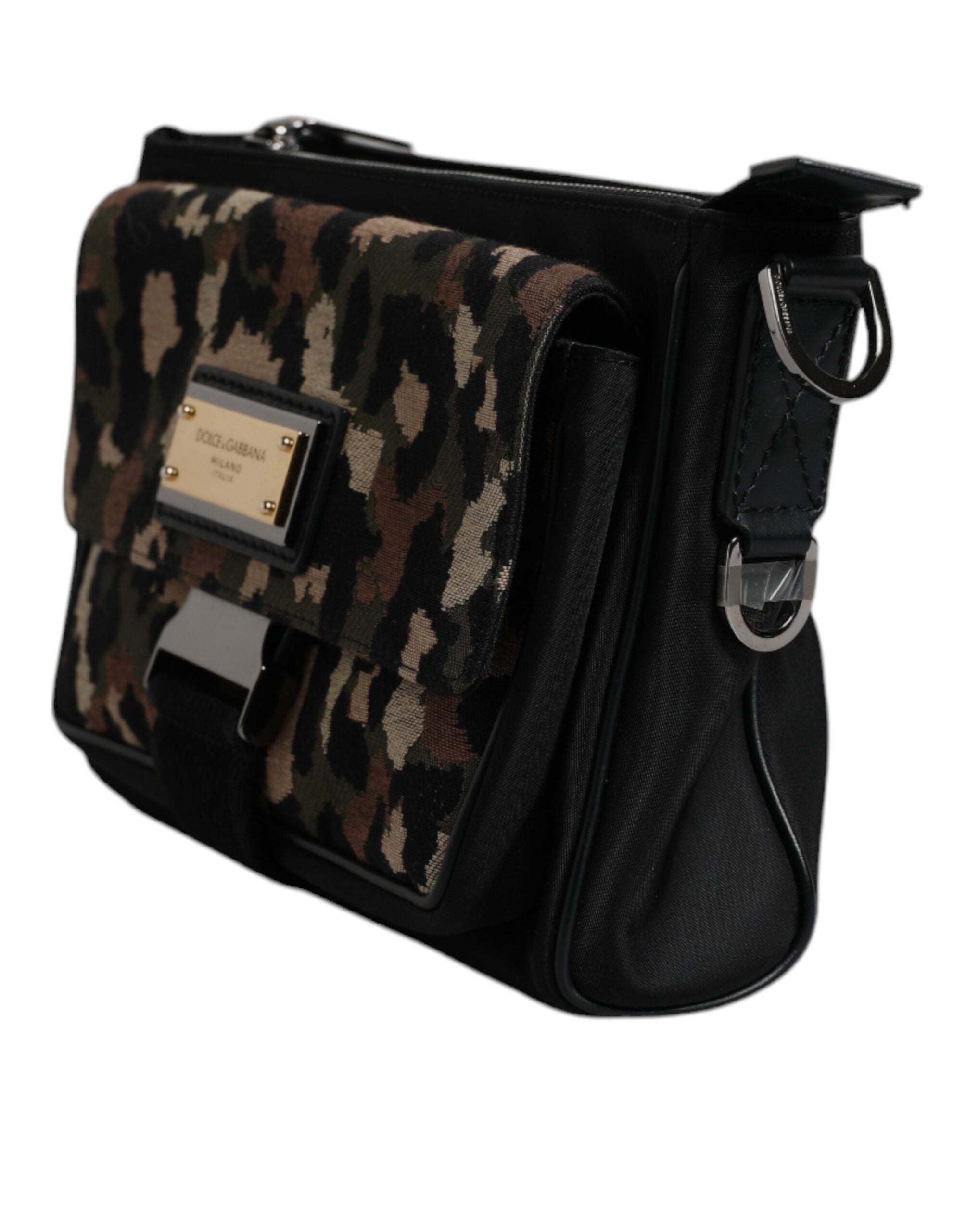 Dolce & Gabbana Multicolor Leopard Jacquard Crossbody Bag