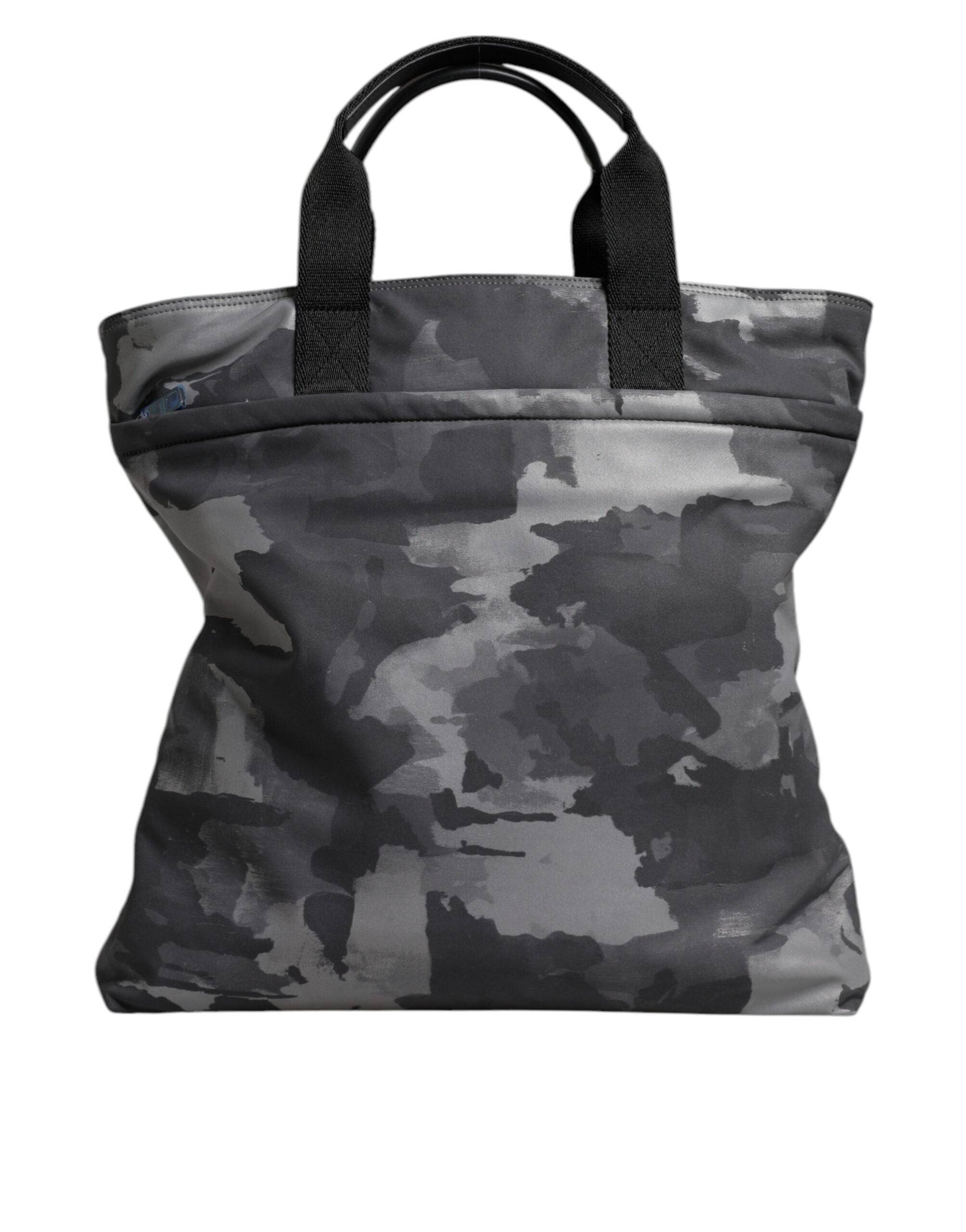 Dolce & Gabbana Grijs Camo Katoen Tote Bag met Meerdere Vakken