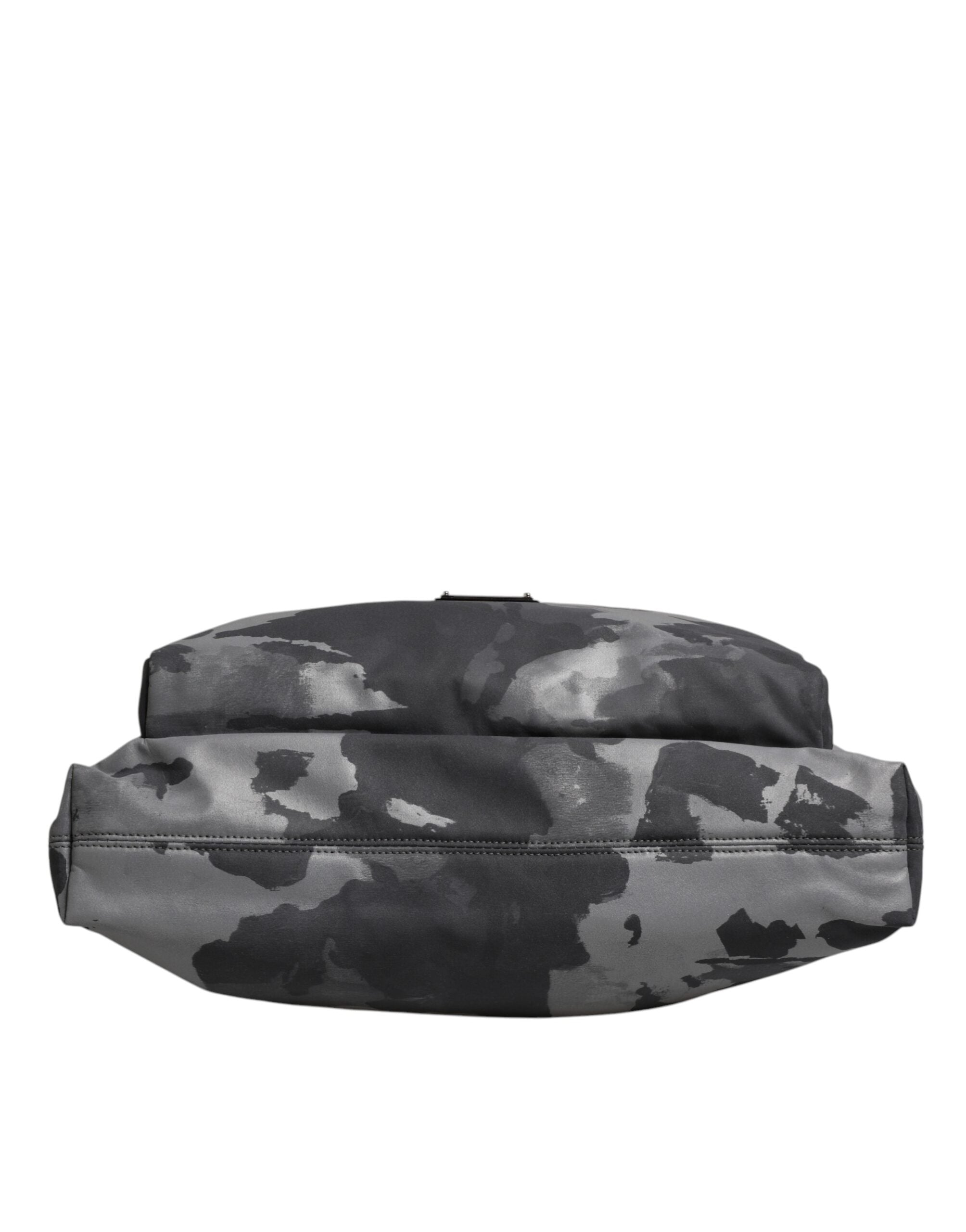 Dolce & Gabbana Grijs Camo Katoen Tote Bag met Meerdere Vakken