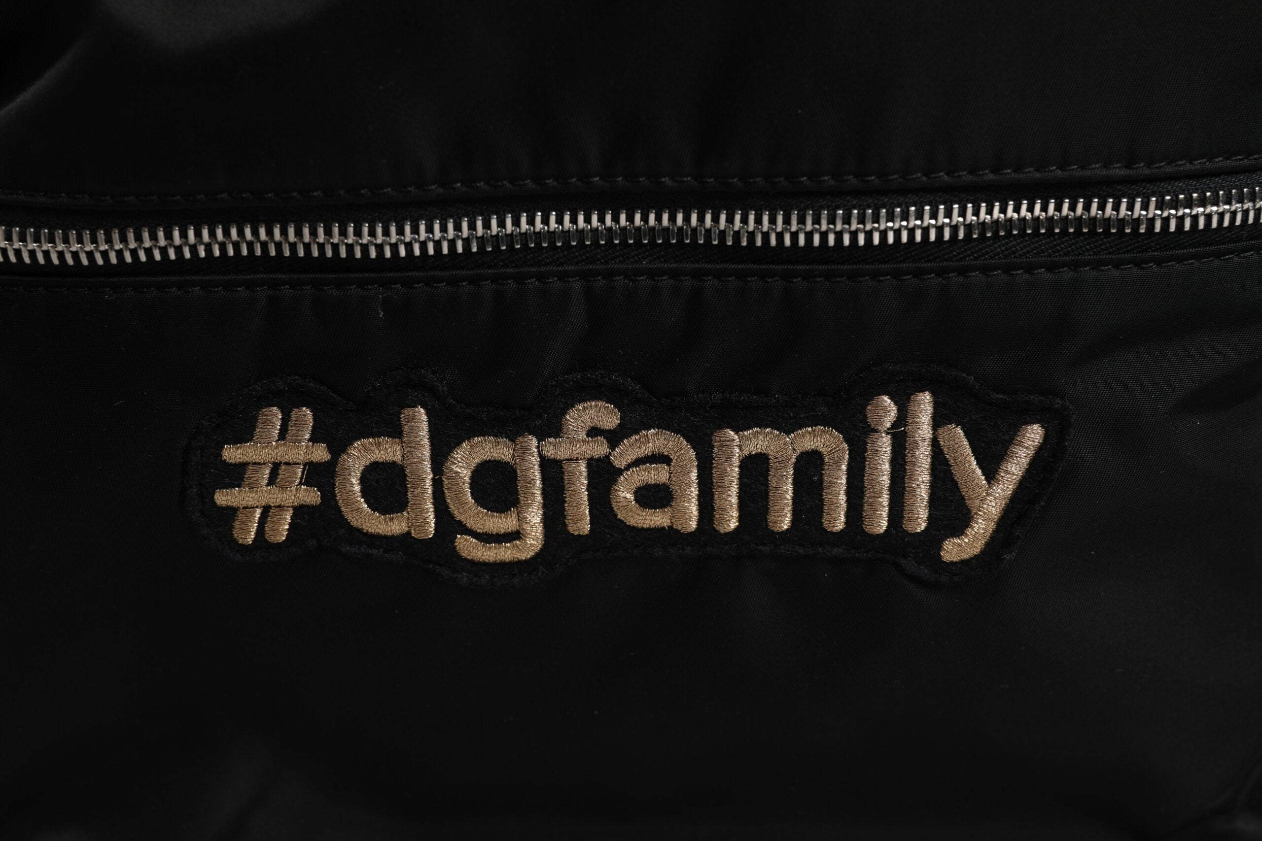 Dolce & Gabbana Zwarte Nylon #DGFAMILY Versierde Rugzak VULCANO Tas