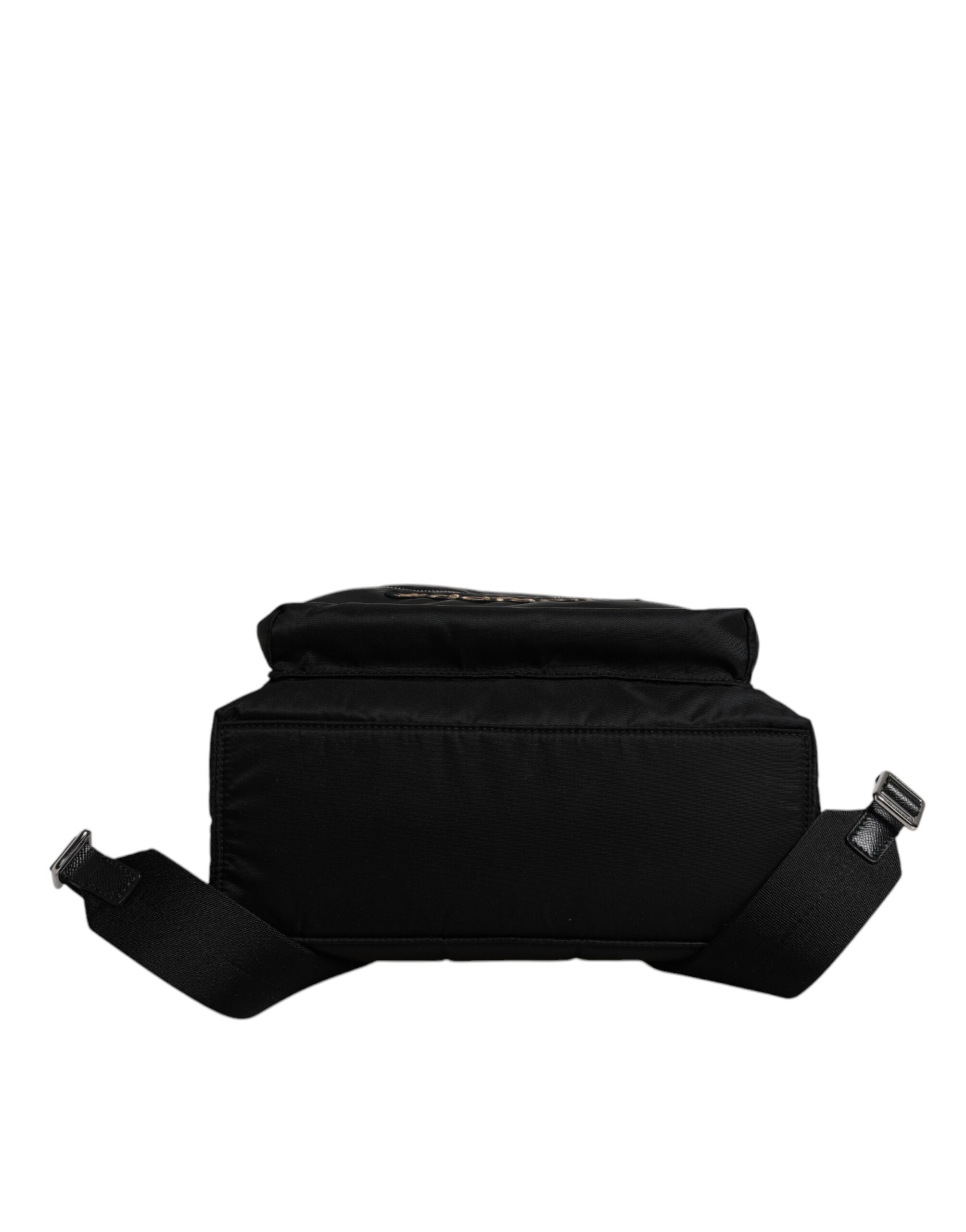 Dolce & Gabbana Zwarte Nylon #DGFAMILY Versierde Rugzak VULCANO Tas