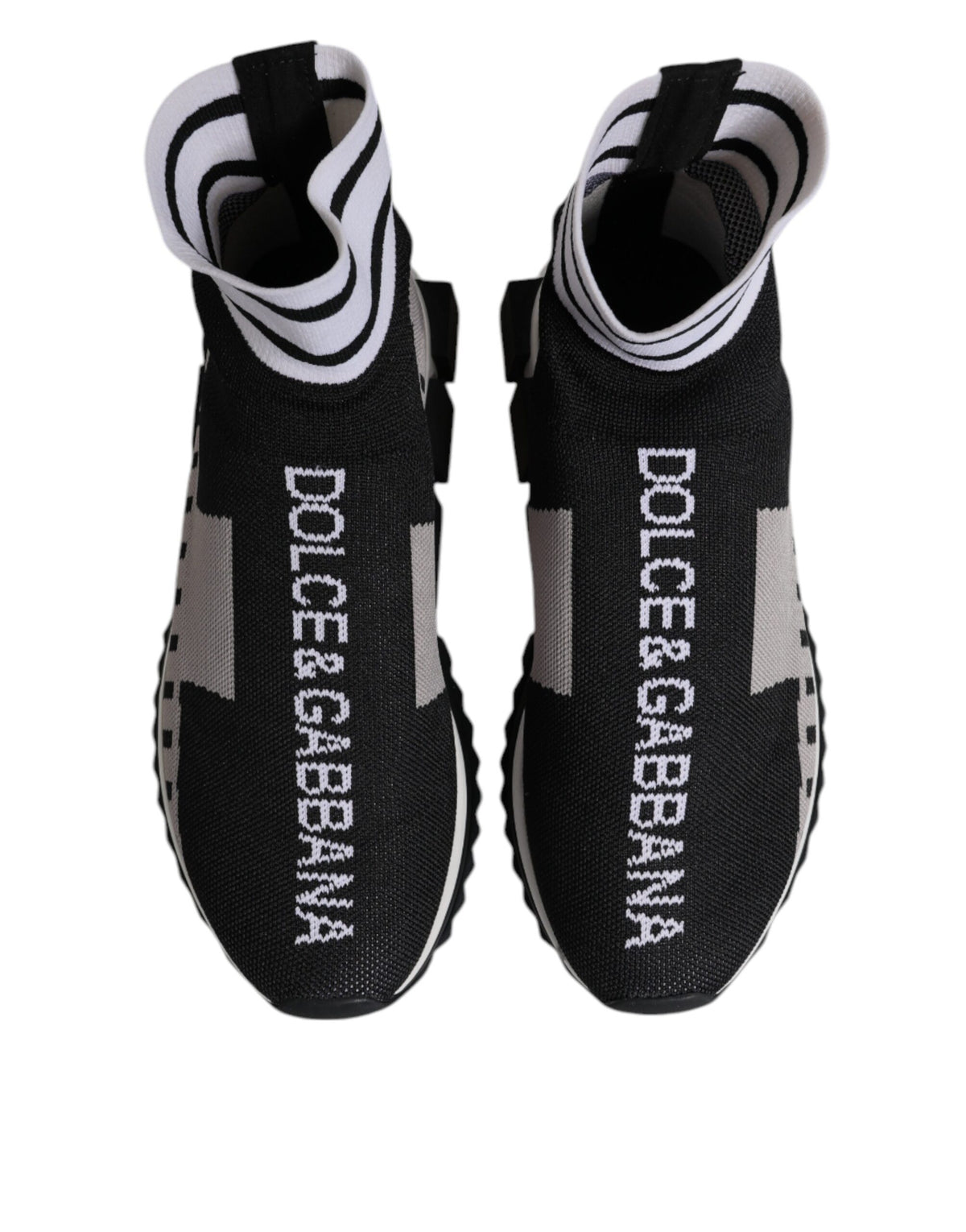 Dolce & Gabbana Zwarte Grijze Sorrento Sok Dames Sneakers Schoenen