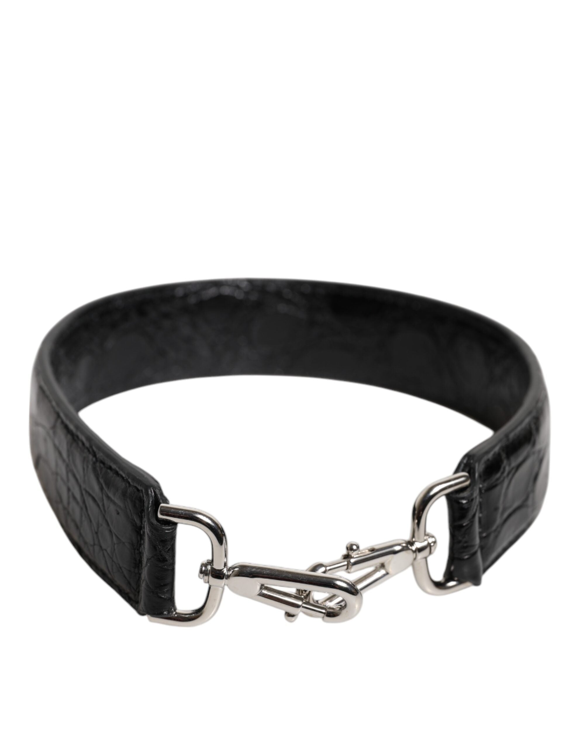 Dolce & Gabbana Black Alligator Leather Shoulder Bag Strap