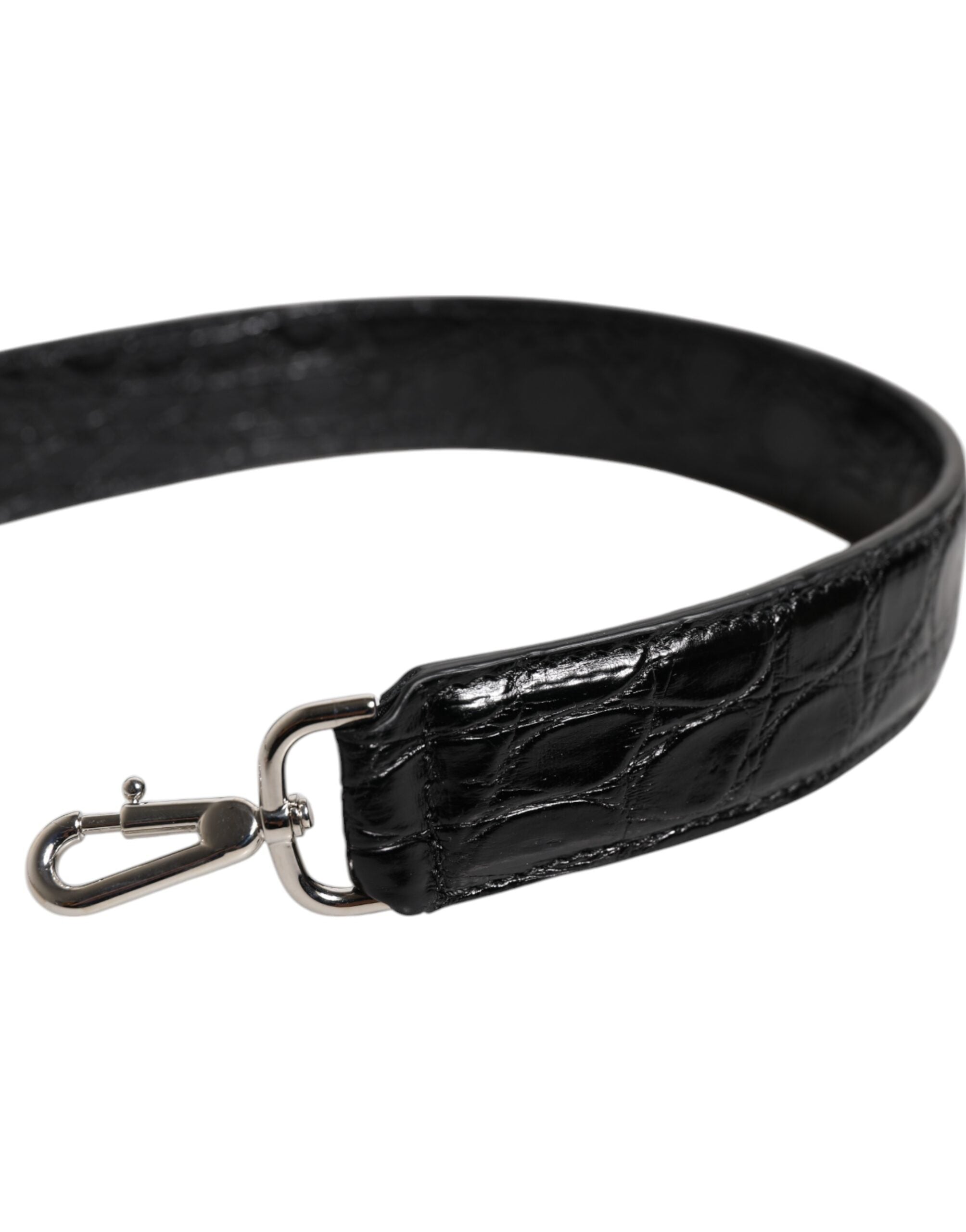 Dolce & Gabbana Black Alligator Leather Shoulder Bag Strap