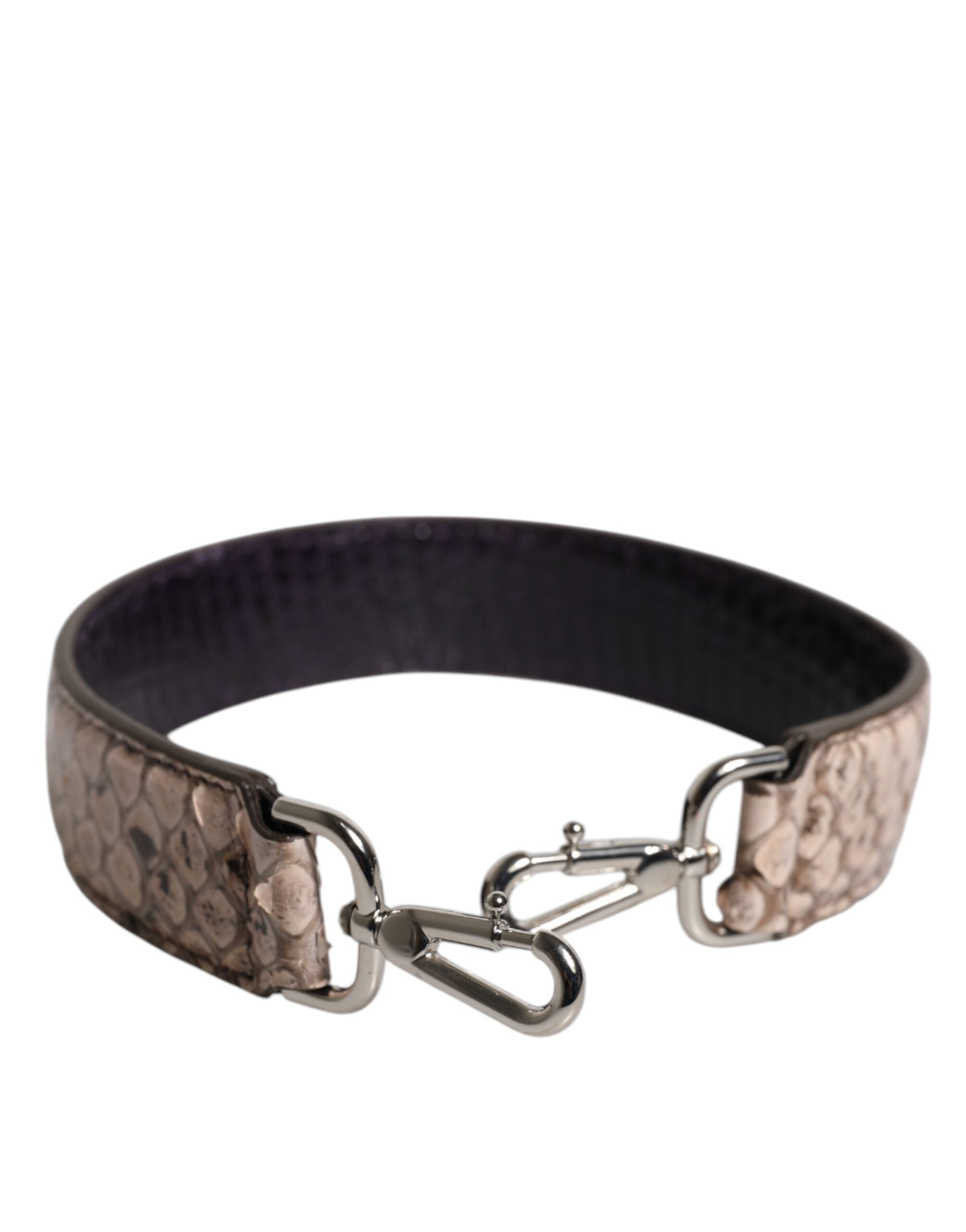 Dolce & Gabbana Black Cream Exotic Leather Shoulder Bag Strap