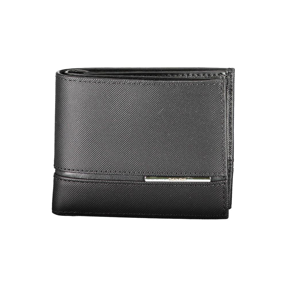 Calvin Klein Nero Leren Heren Portemonnee