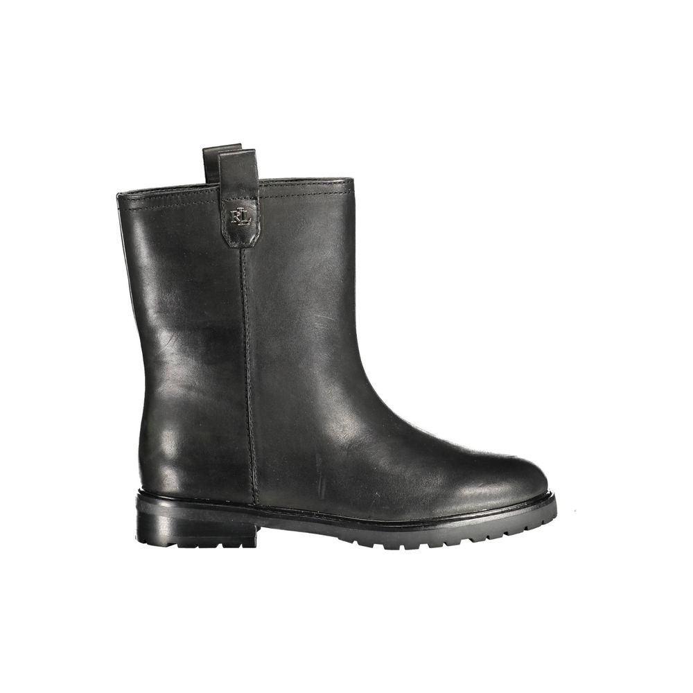 Ralph Lauren Black Leather Women's Ankle Boot