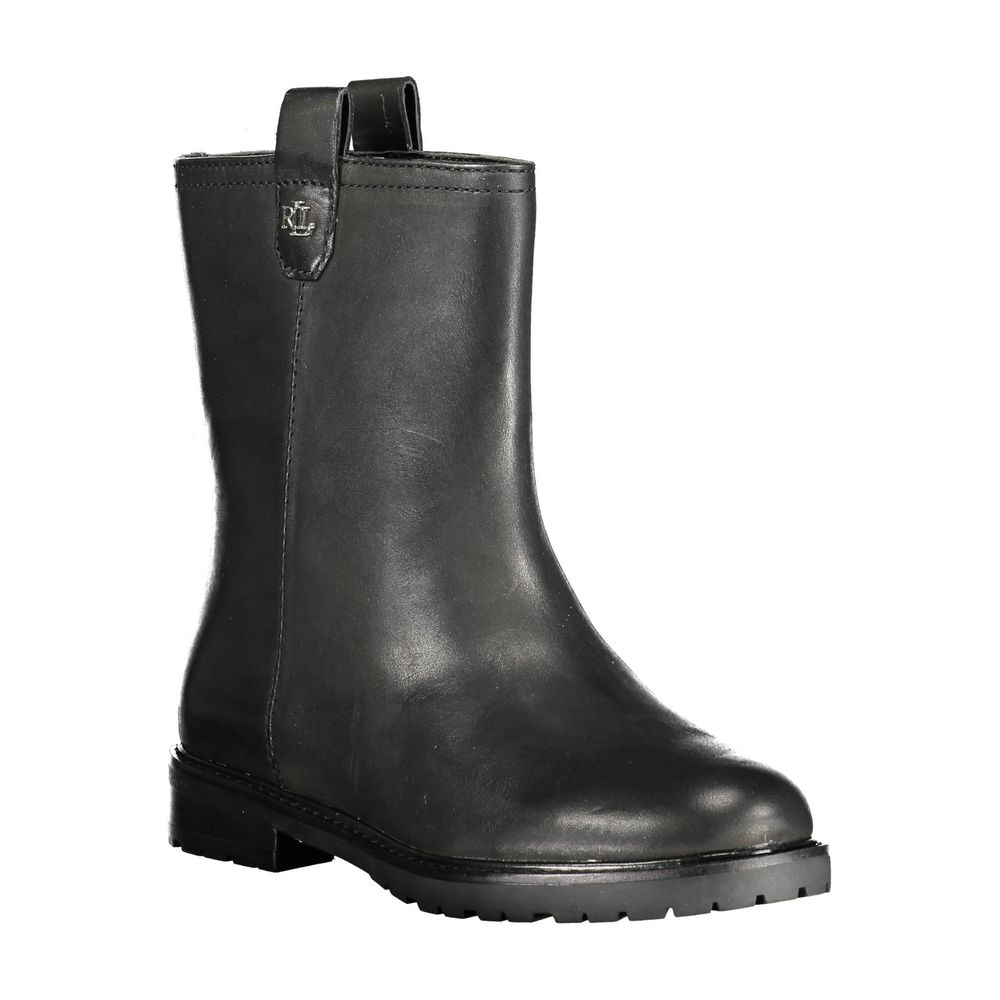 Ralph Lauren Black Leather Women's Ankle Boot
