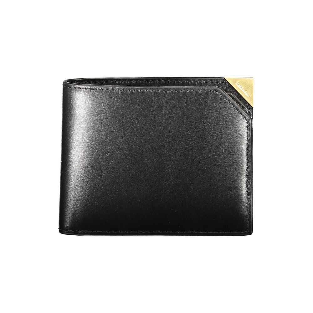 Calvin Klein Nero Leren Heren Portemonnee