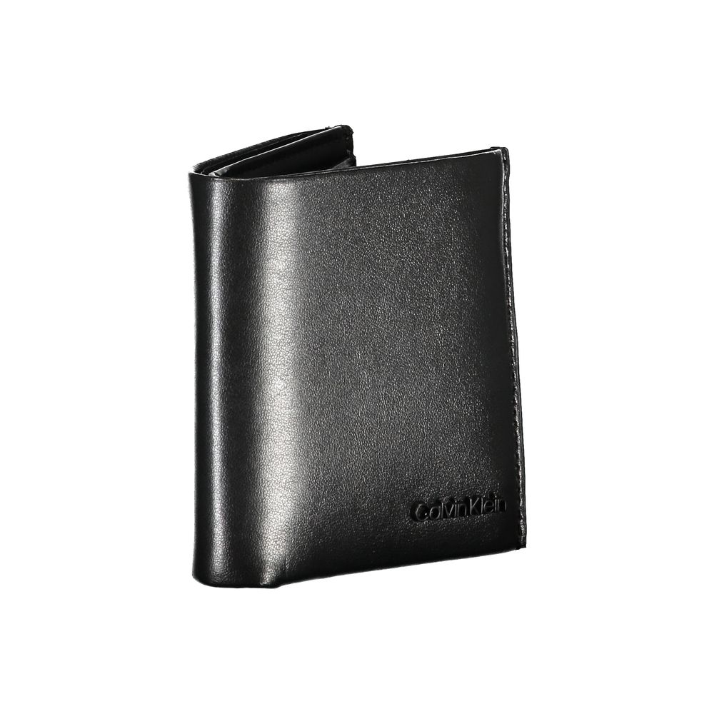 Calvin Klein Nero Leren Heren Portemonnee