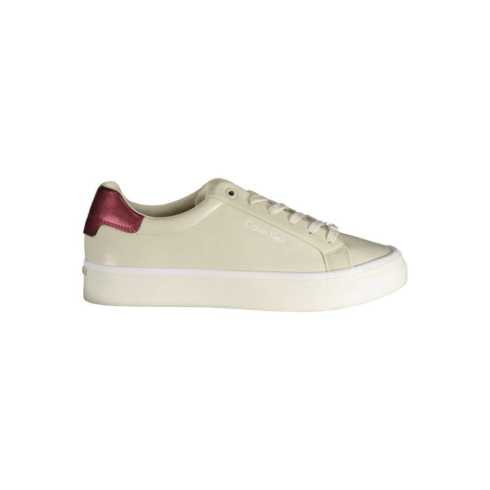 Calvin Klein Beige Leather Women's Sneaker