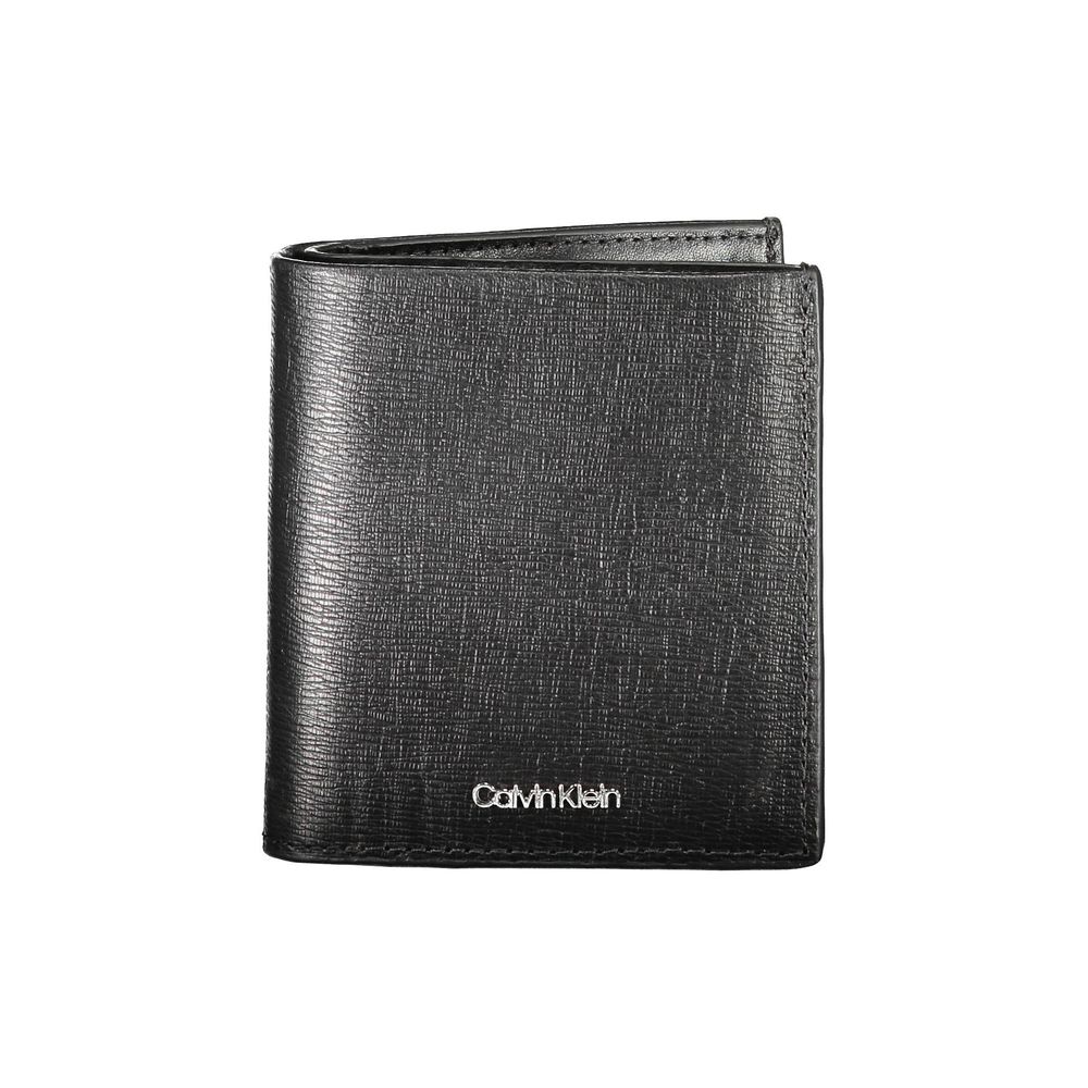 Calvin Klein Nero Leren Heren Portemonnee