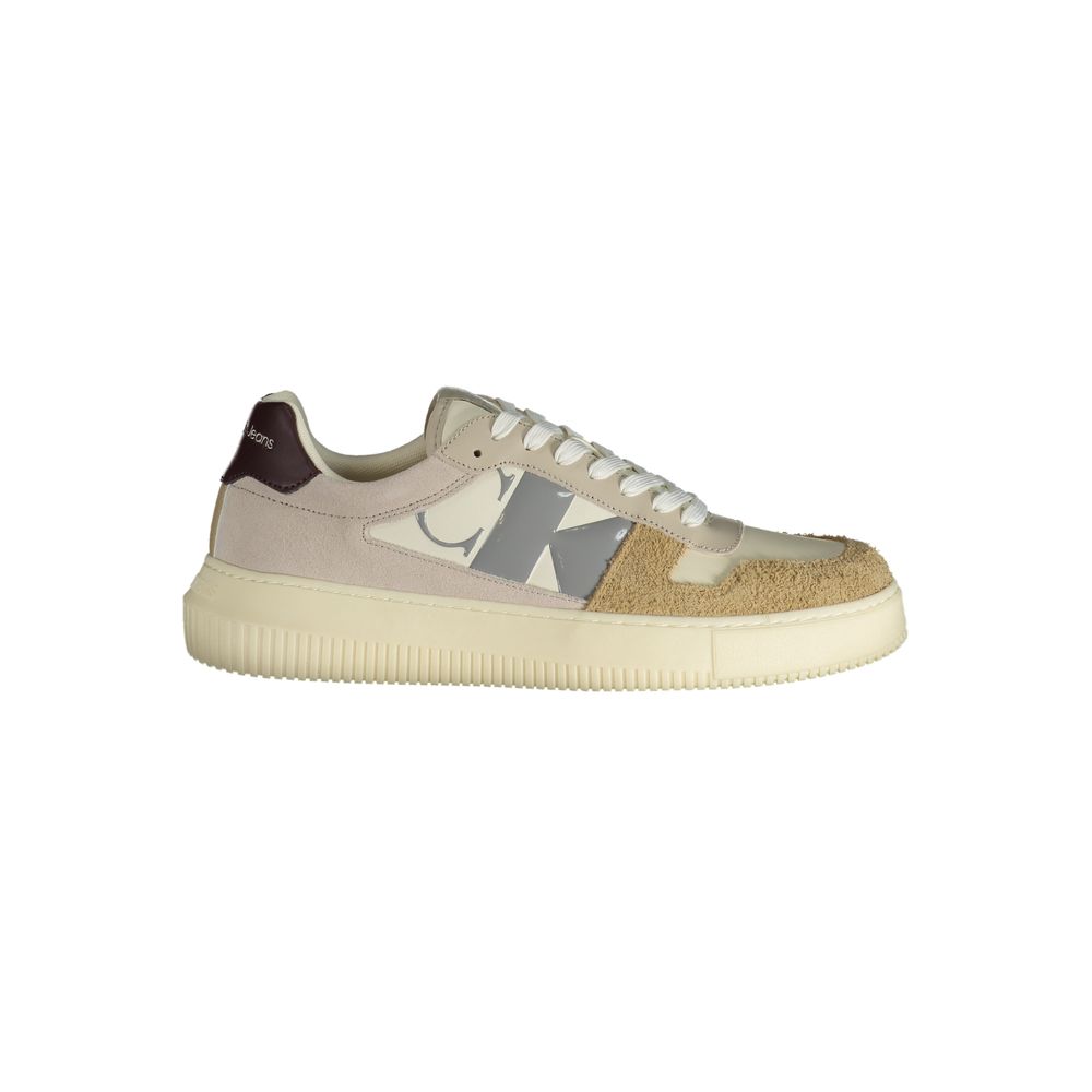 Calvin Klein Beige Polyurethane Men's Sneaker