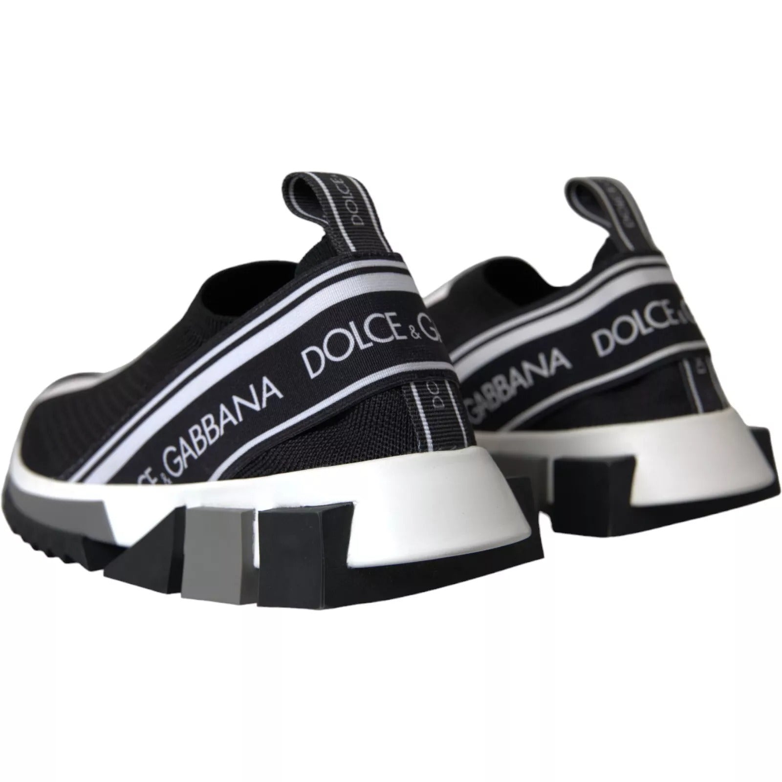 Dolce & Gabbana Zwart Witte Instap Sneakers Sorrento
