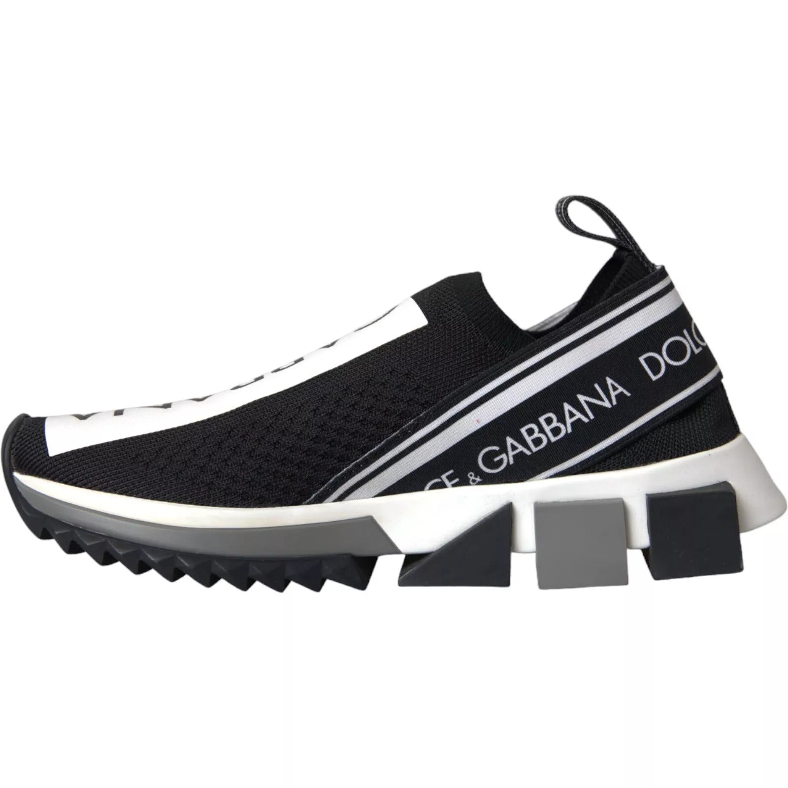 Dolce & Gabbana Zwart Witte Instap Sneakers Sorrento