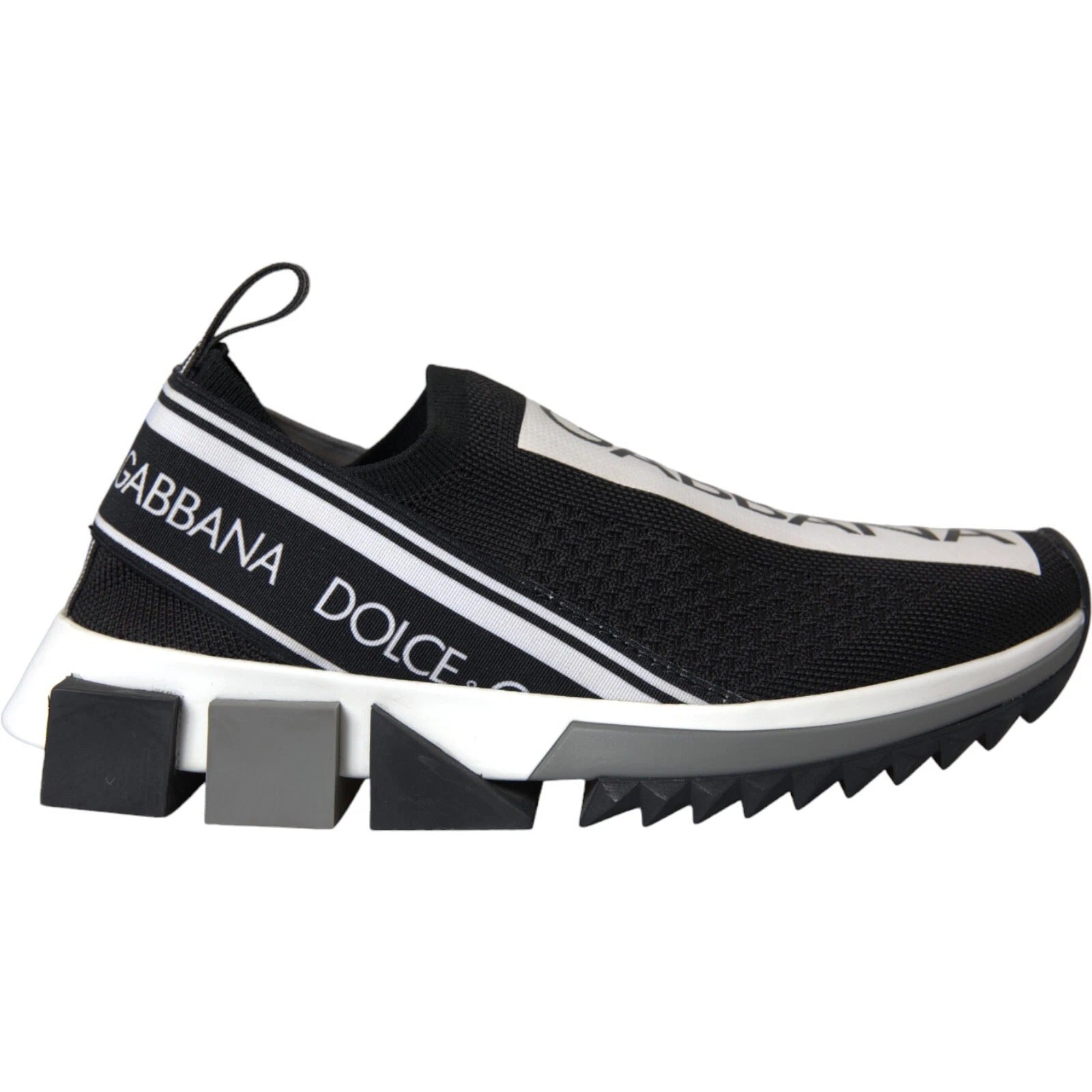 Dolce & Gabbana Zwart Witte Instap Sneakers Sorrento