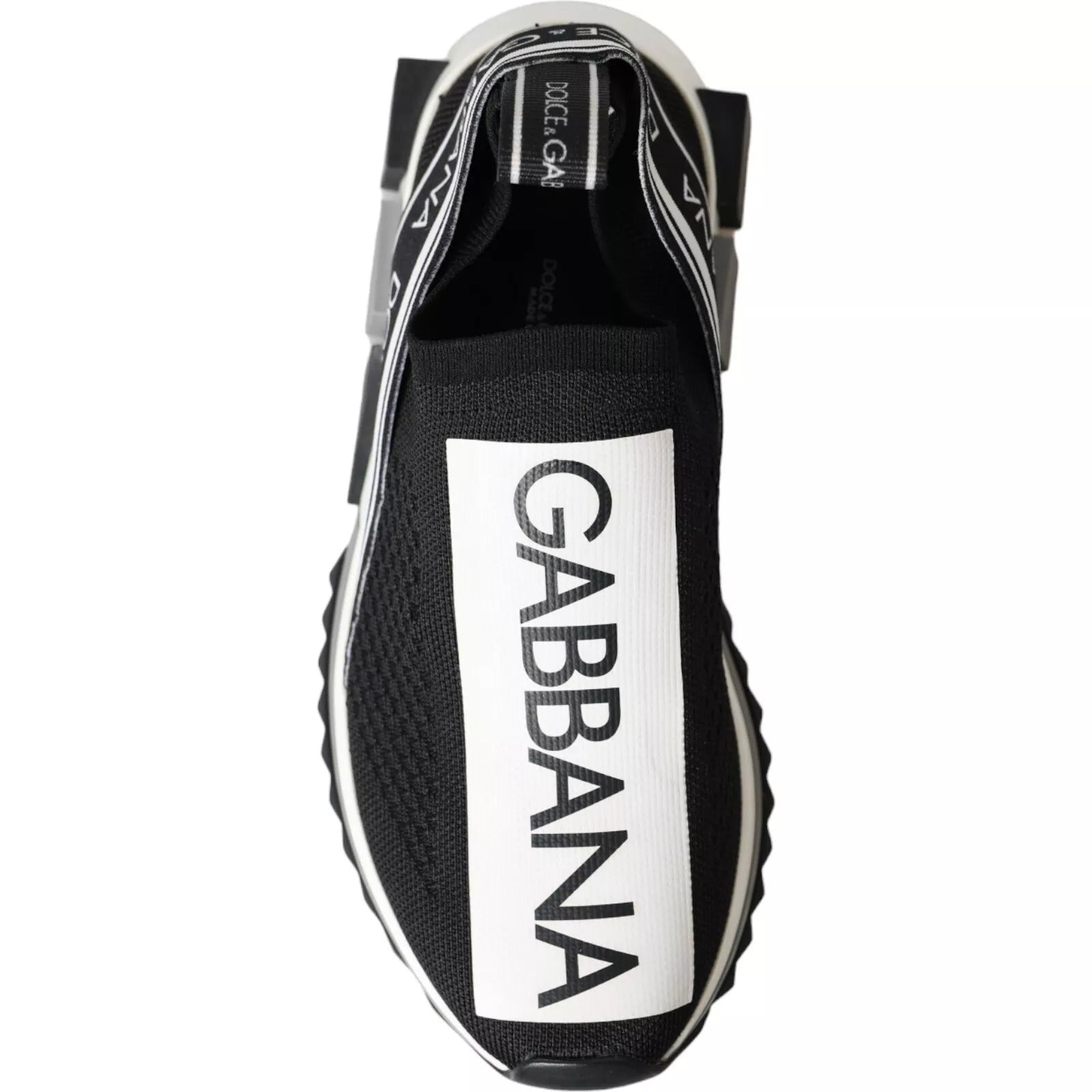 Dolce & Gabbana Zwart Witte Instap Sneakers Sorrento