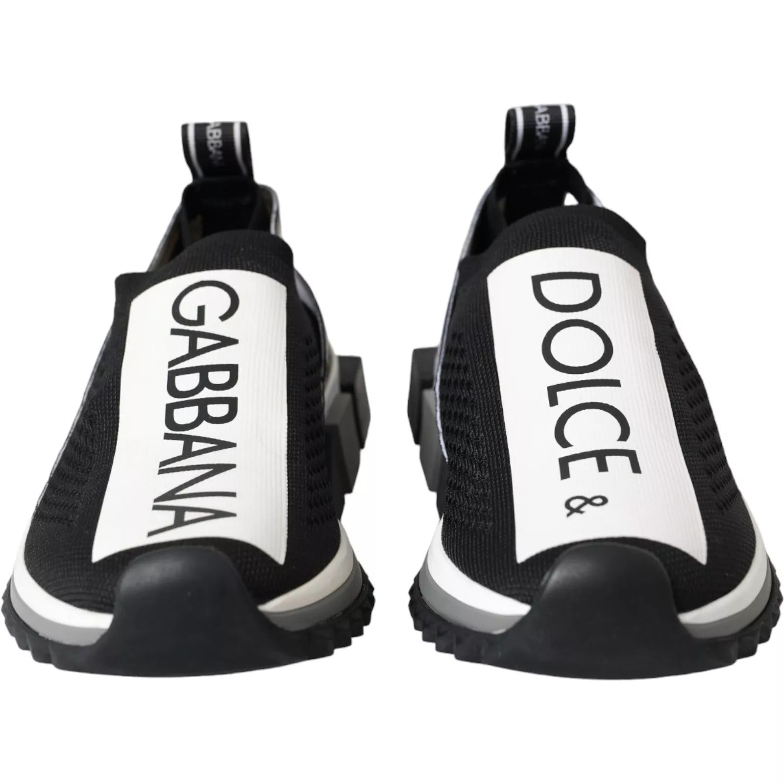 Dolce & Gabbana Zwart Witte Instap Sneakers Sorrento