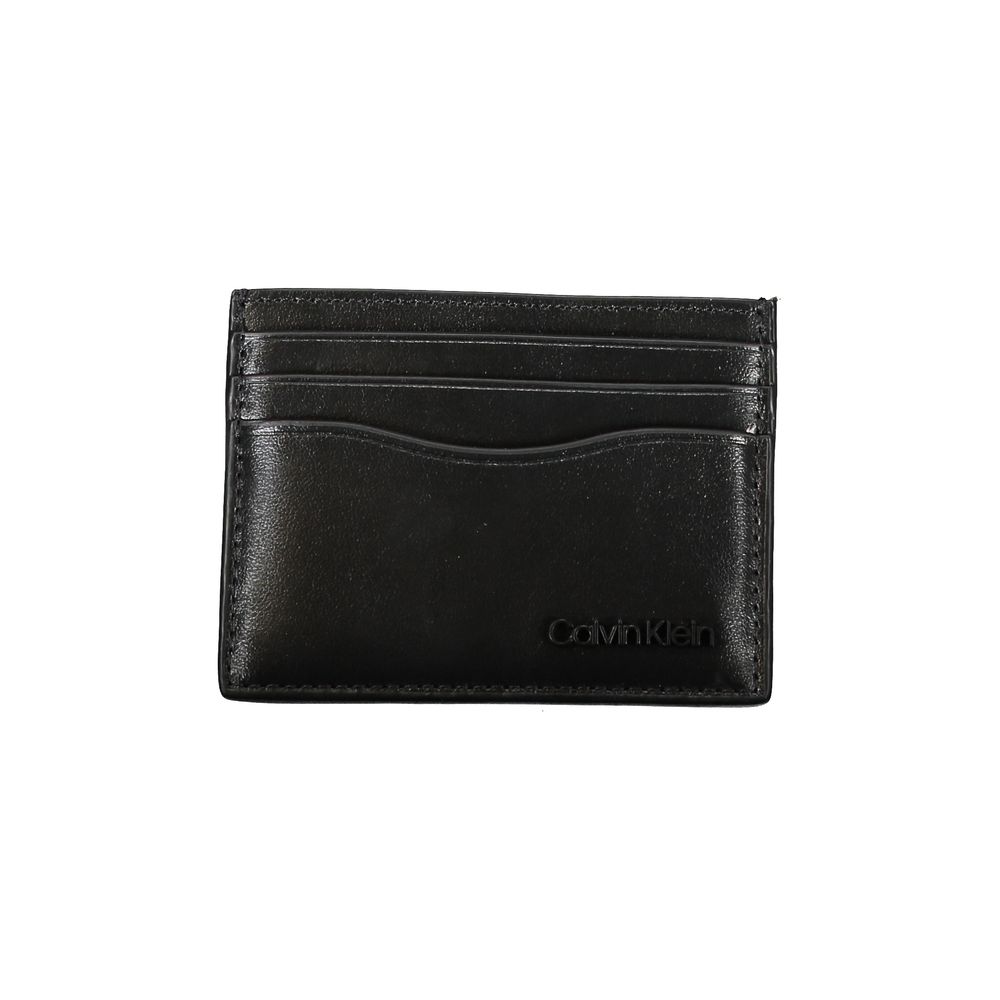 Calvin Klein Nero Leren Heren Portemonnee