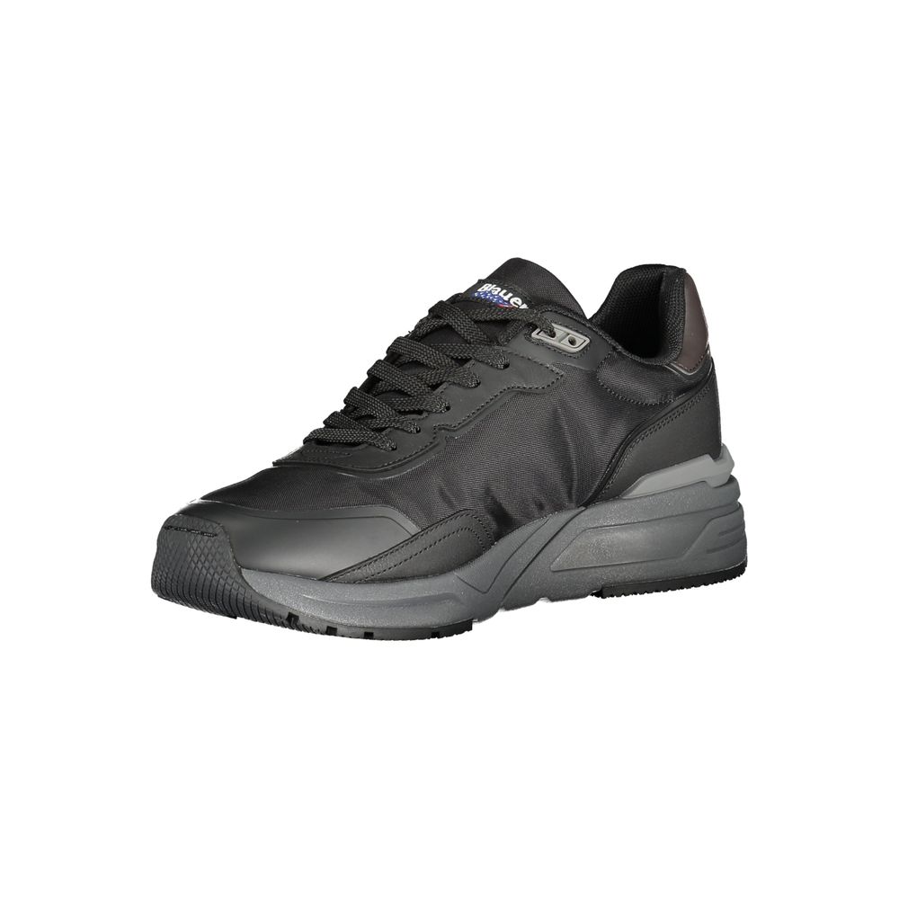Blauer Black Polyurethane Men's Sneaker