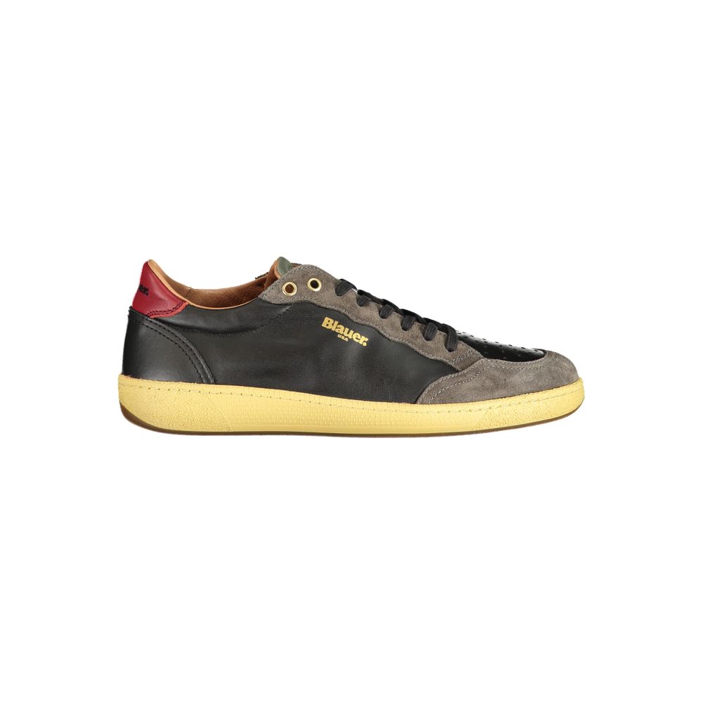 Blauer Black Leather Men's Sneaker