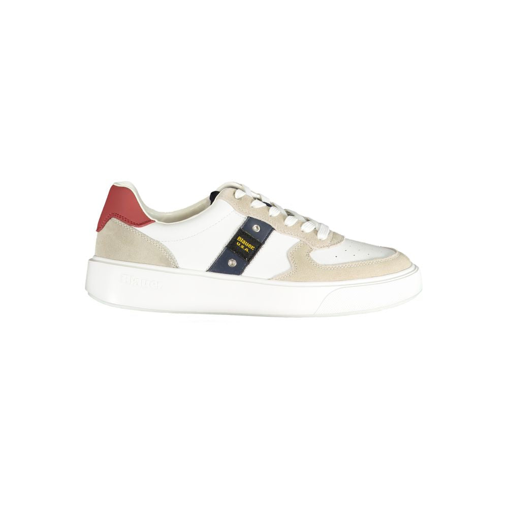 Blauer White Polyurethane Men's Sneaker