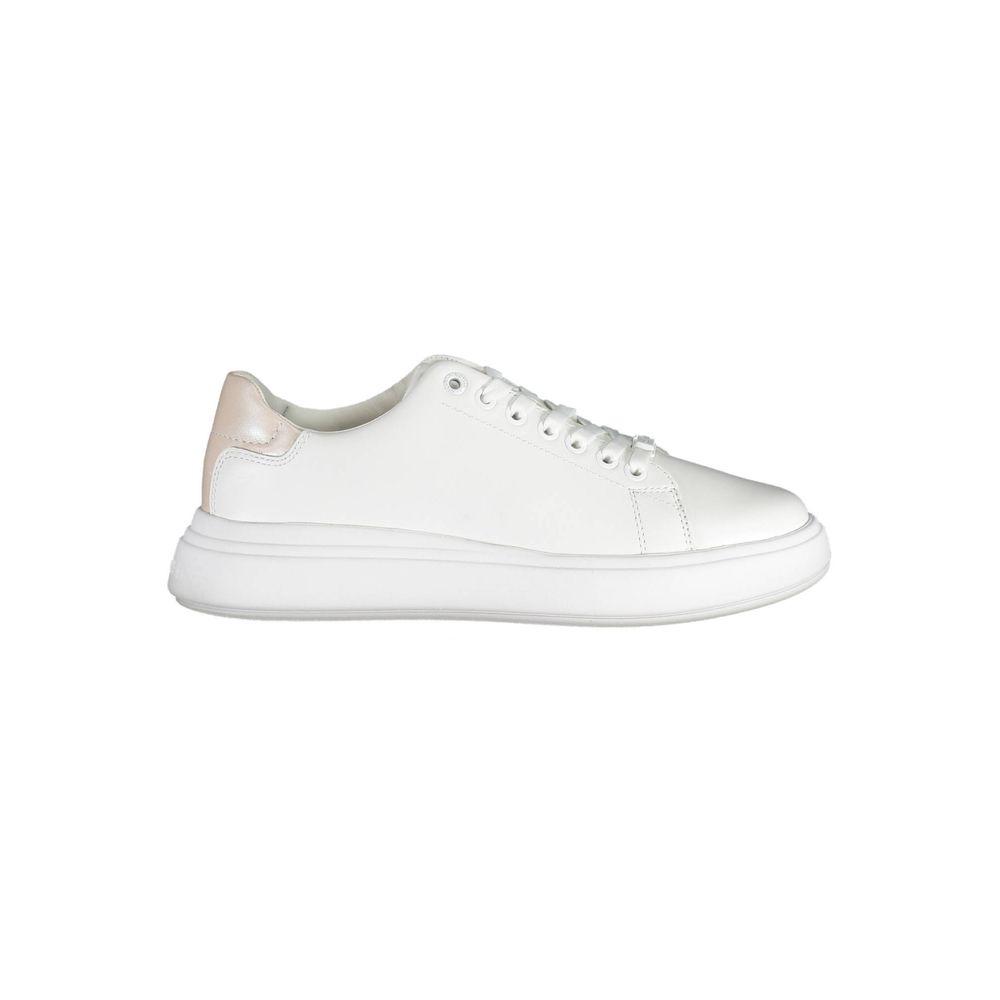 Calvin Klein Women's White Leather Sneaker