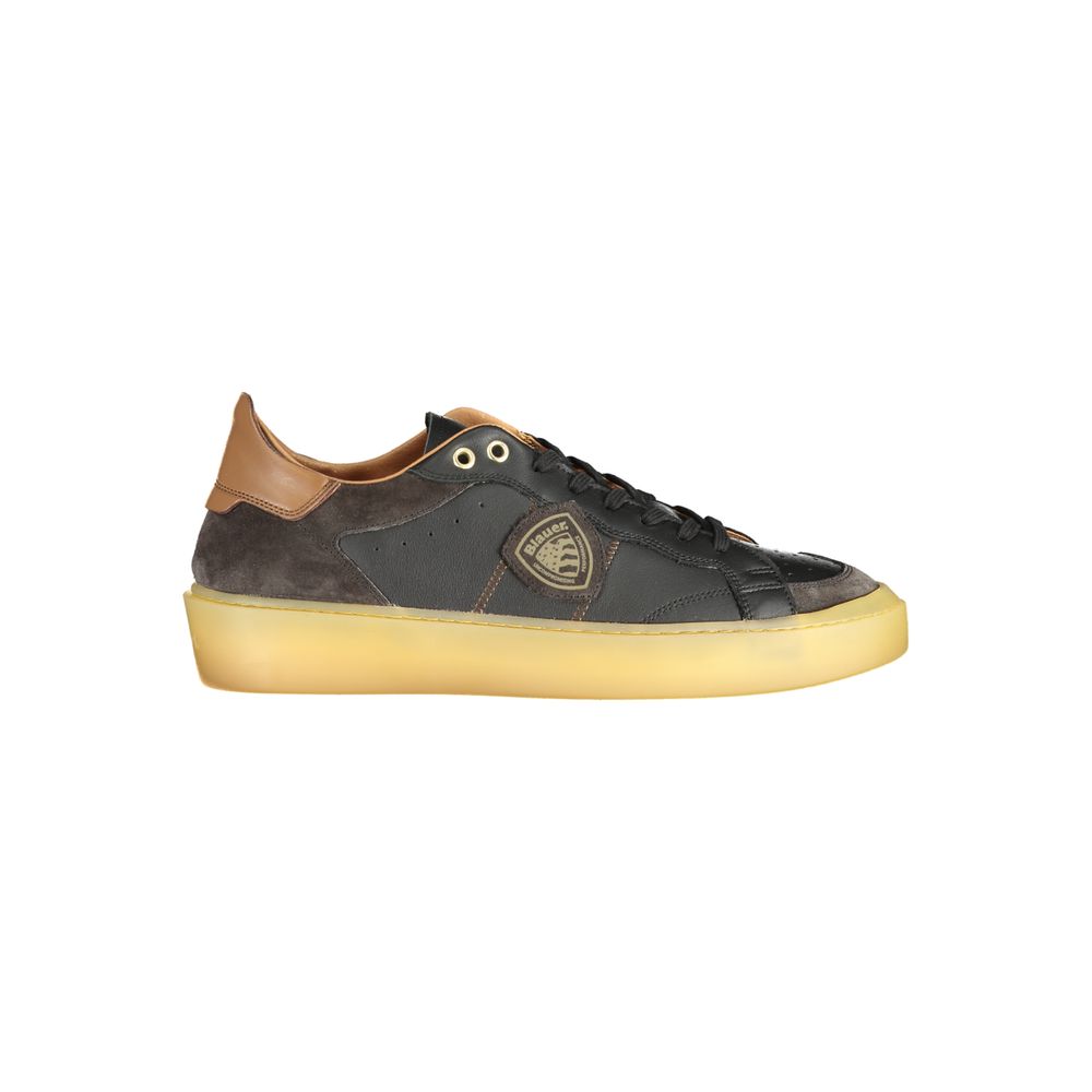 Blauer Black Leather Men's Sneaker