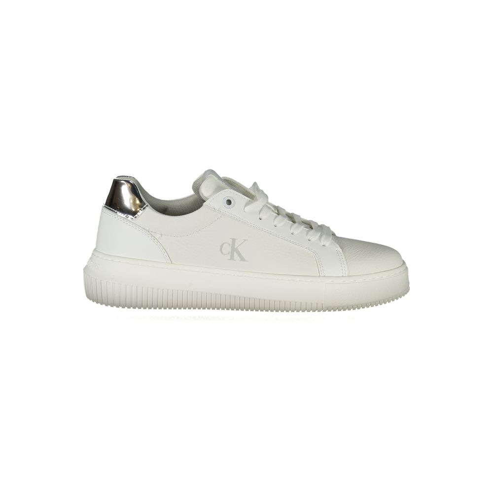 Calvin Klein Women's White Polyurethane Sneaker
