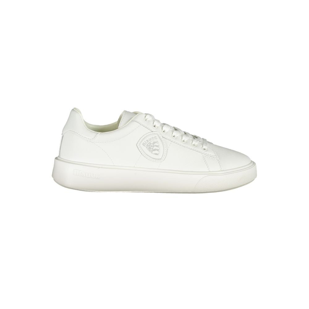 Blauer White Polyurethane Men's Sneaker