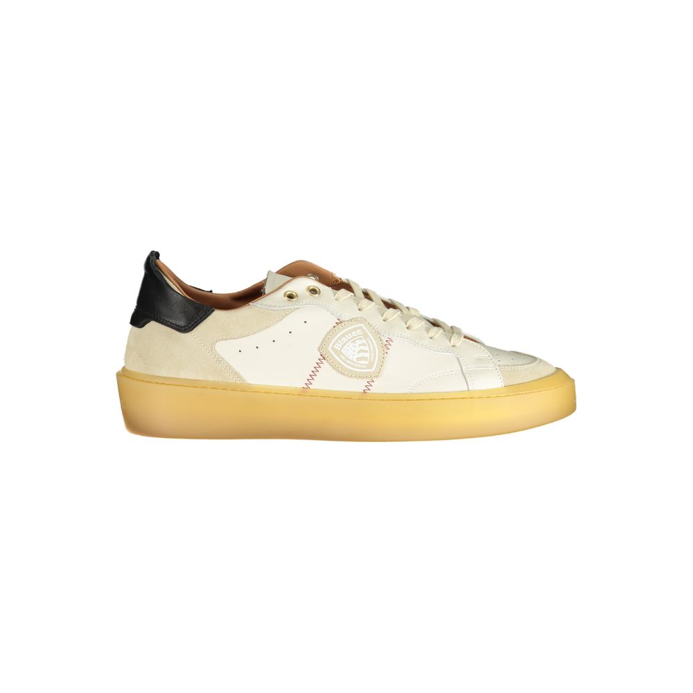 Blauer White Leather Men's Sneaker