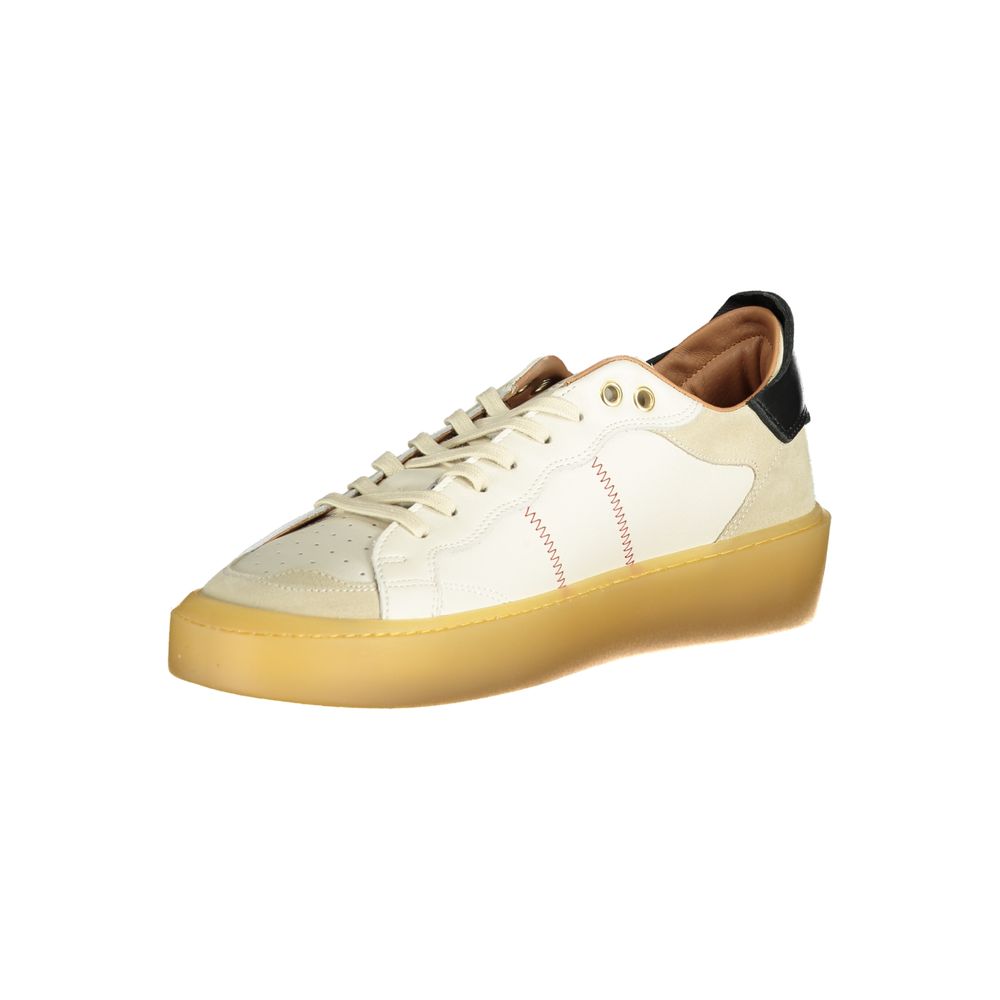Blauer Witte Leren Herensneaker
