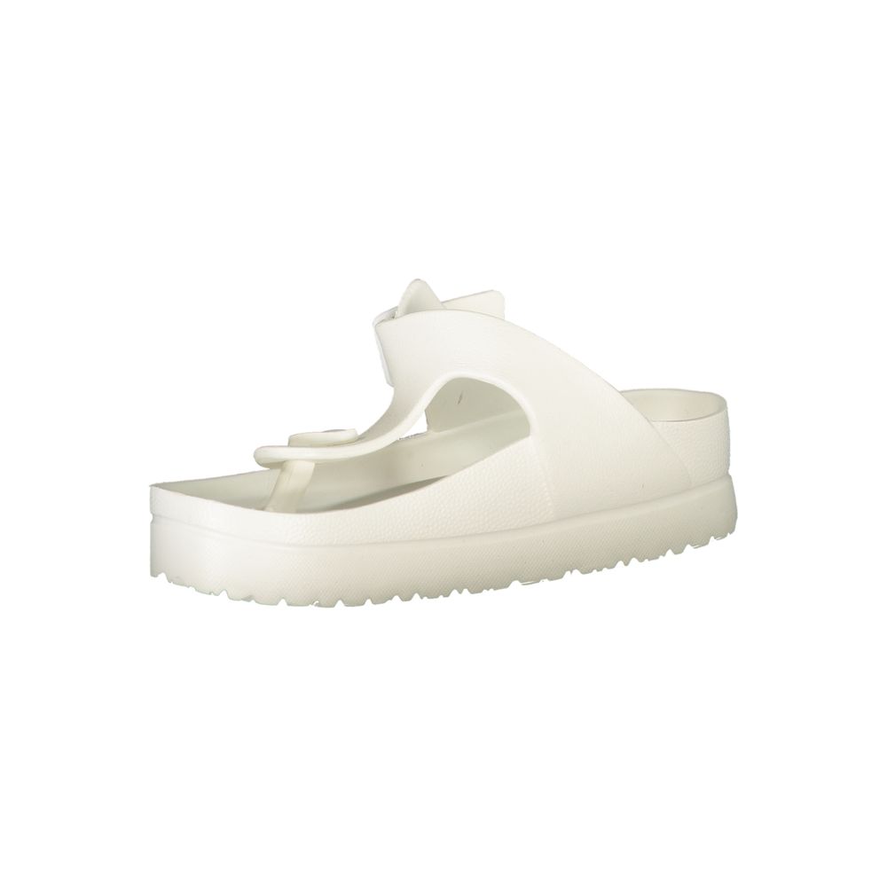 Carrera Bianco Poliuretano Womens Flip Flop with Ankle Buckle
