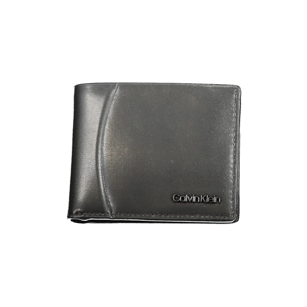 Calvin Klein Nero Leren Heren Portemonnee