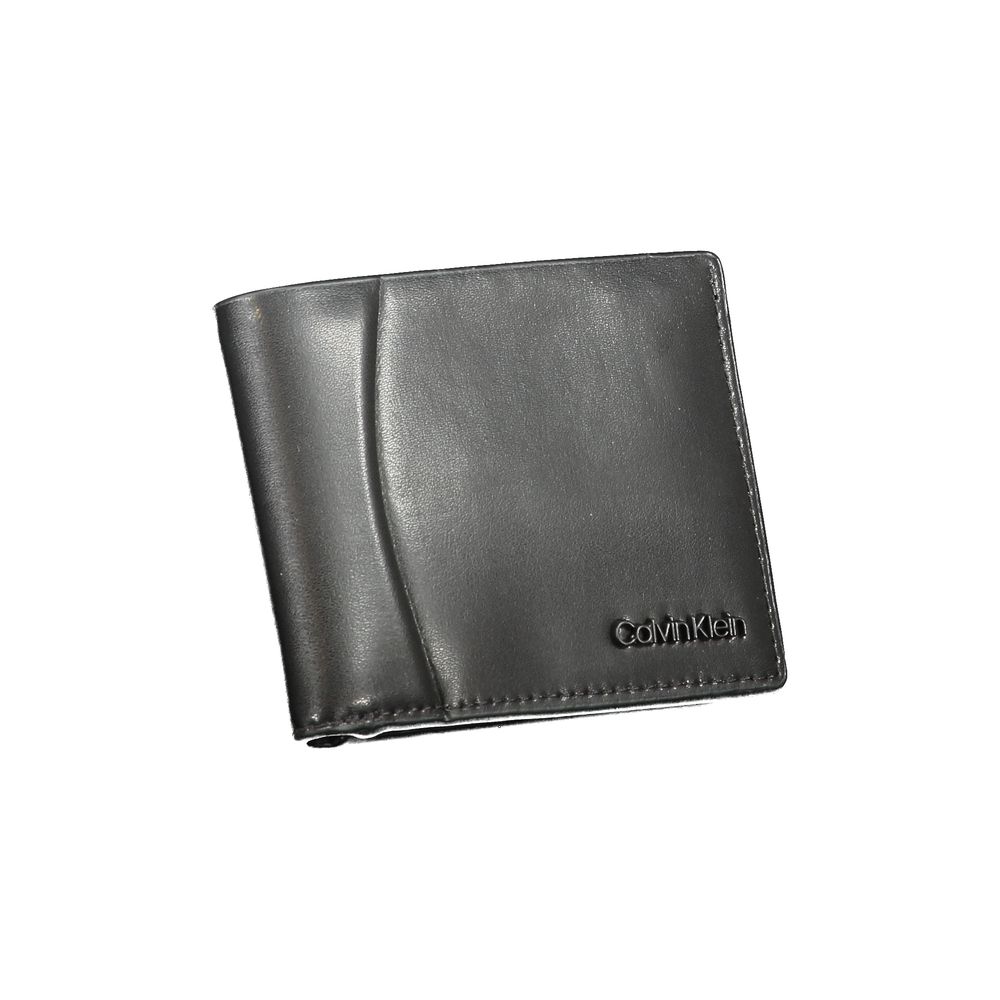 Calvin Klein Nero Leren Heren Portemonnee