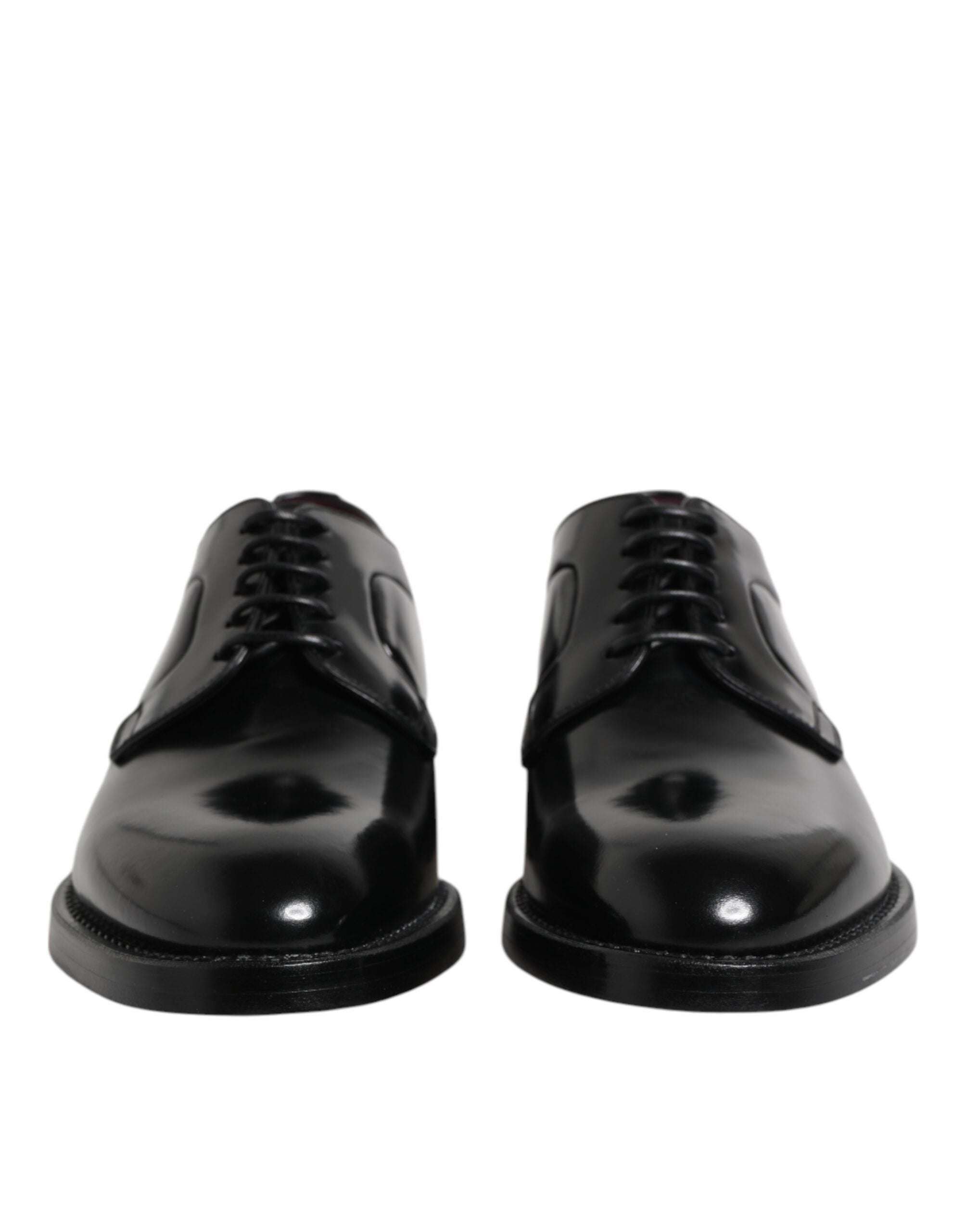 Dolce & Gabbana Black Leather Lace-Up Derby Formal Shoes