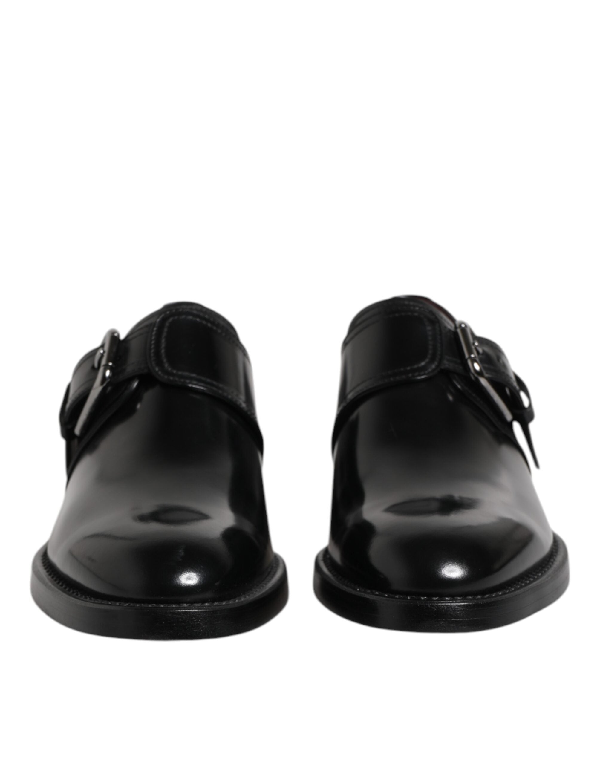 Chaussures habillées Dolce & Gabbana en cuir noir de type derby à boucle moine