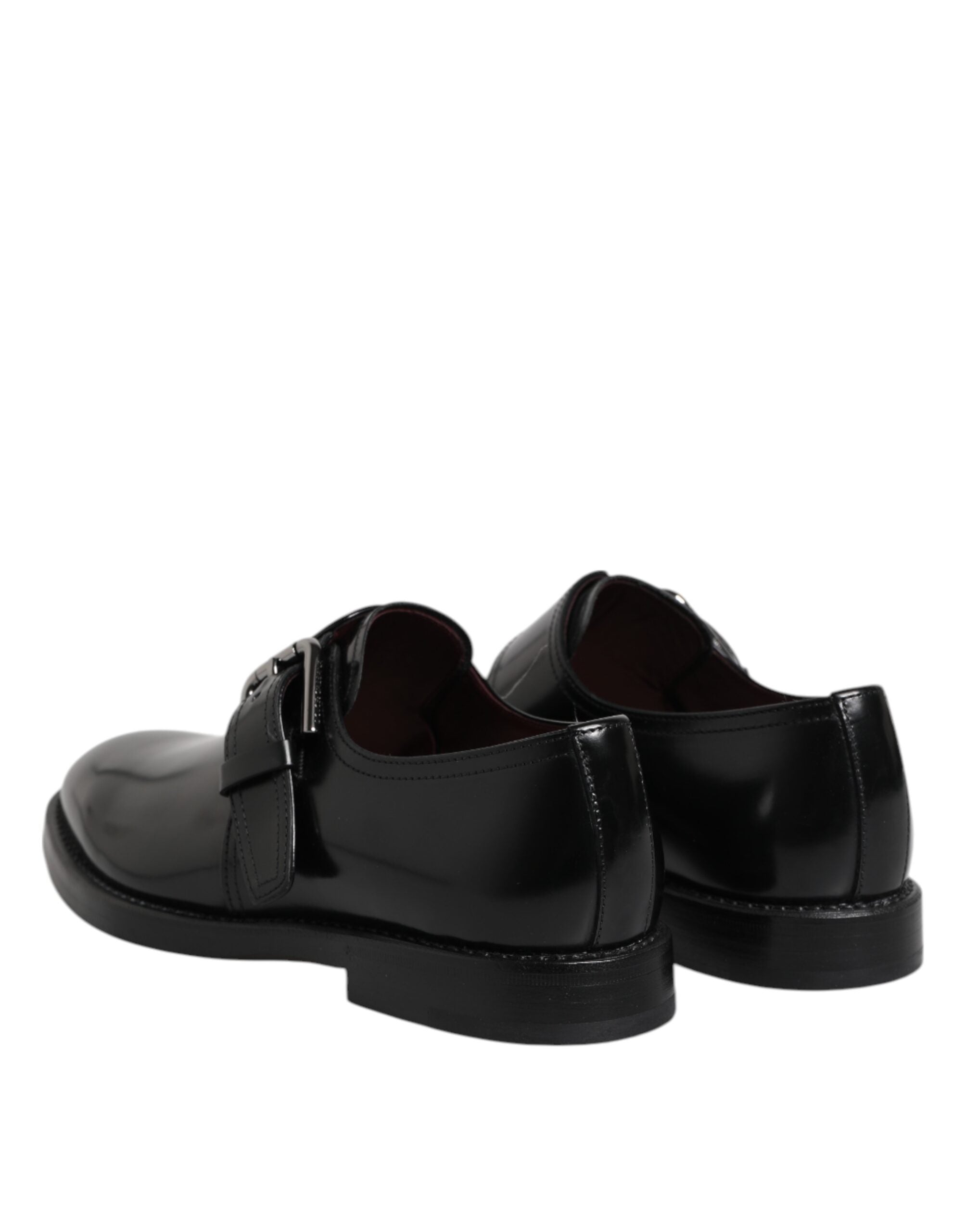 Chaussures habillées Dolce & Gabbana en cuir noir de type derby à boucle moine