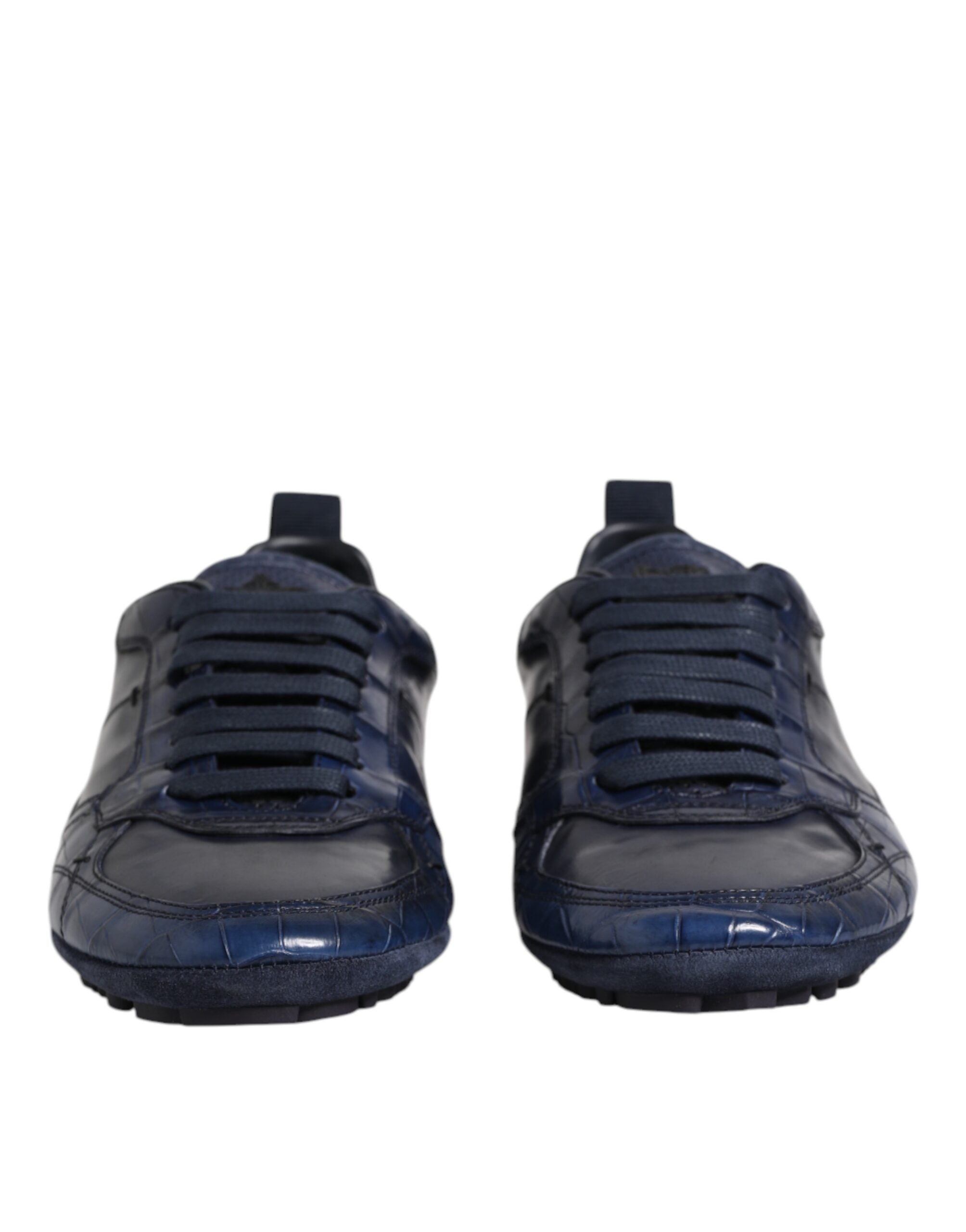 Dolce & Gabbana Donkerblauw Leren Lage Herensneakers Schoenen