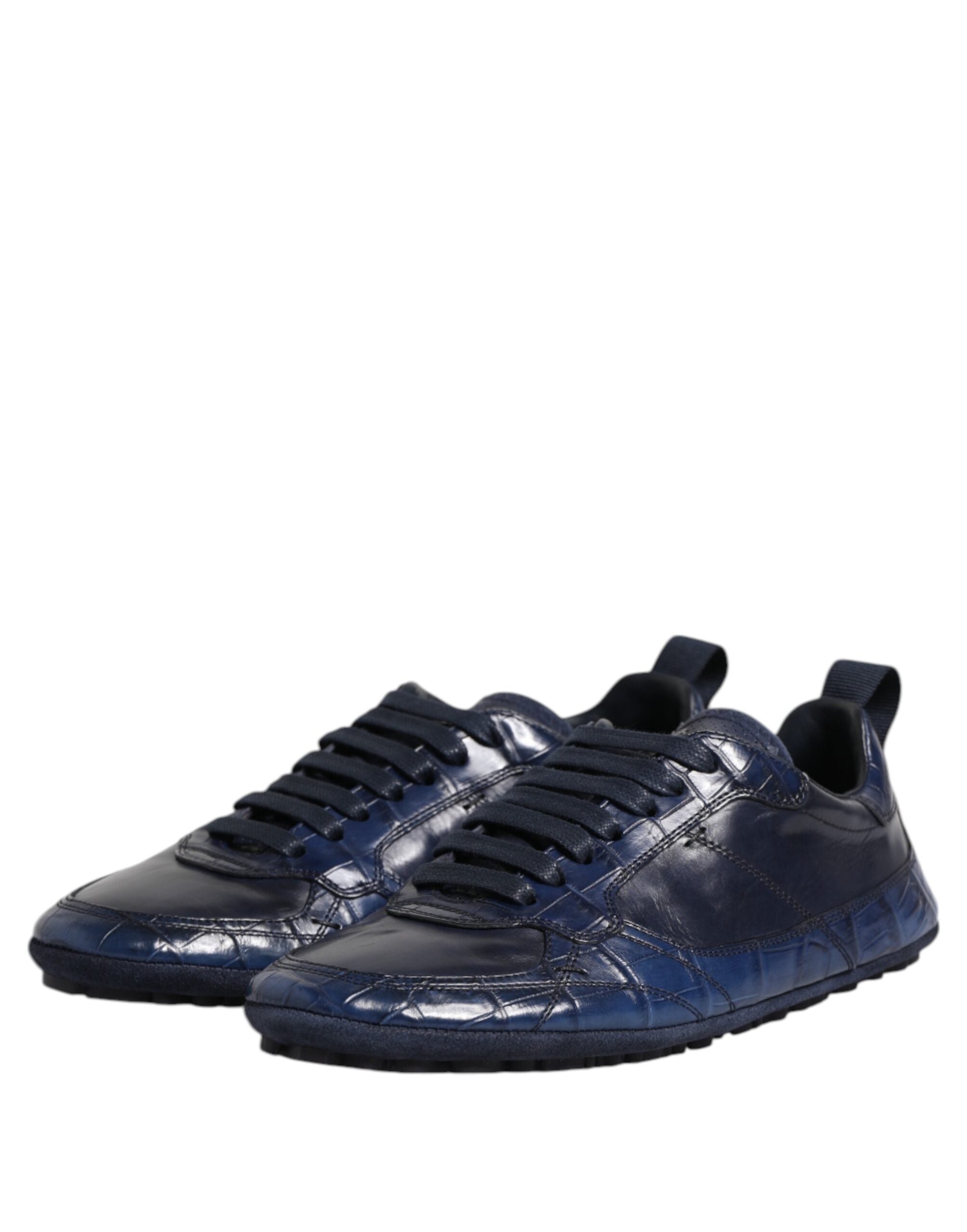 Dolce & Gabbana Donkerblauw Leren Lage Herensneakers Schoenen