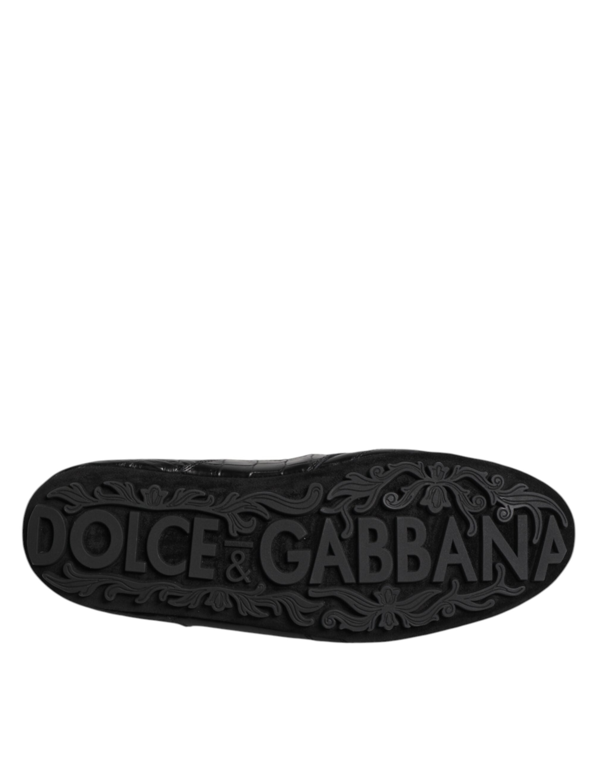 Dolce & Gabbana Zwarte Exotische Leren Lage Sneakers Schoenen