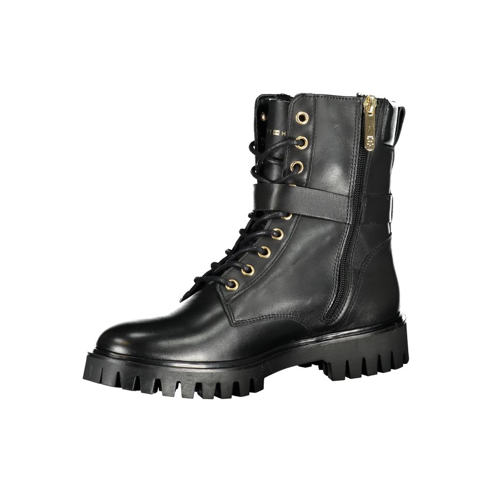 Tommy Hilfiger Black Polyurethane Women's Ankle Boot